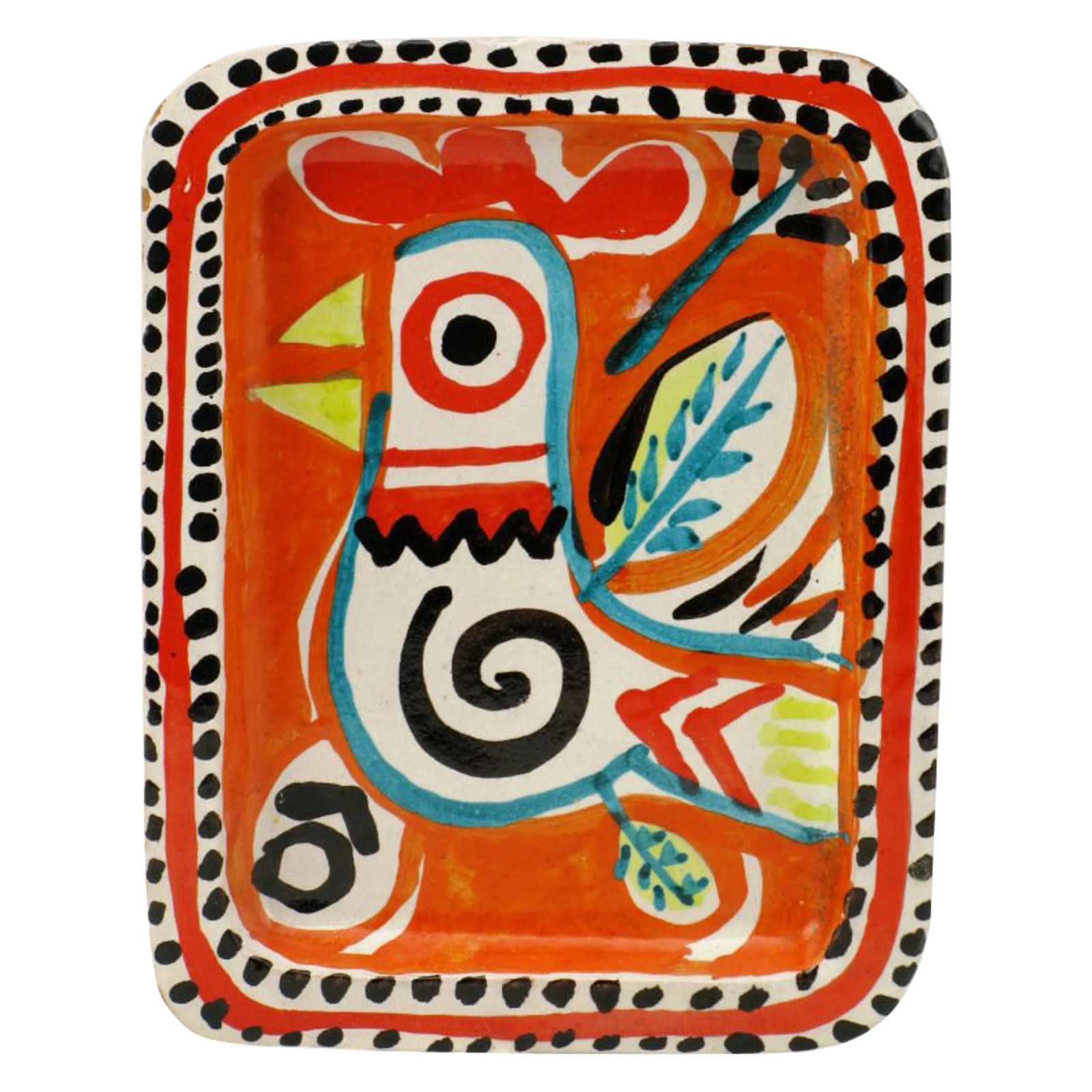 Colorful Italian Majolica Tray Made for Joseph Magnin Co. - 5