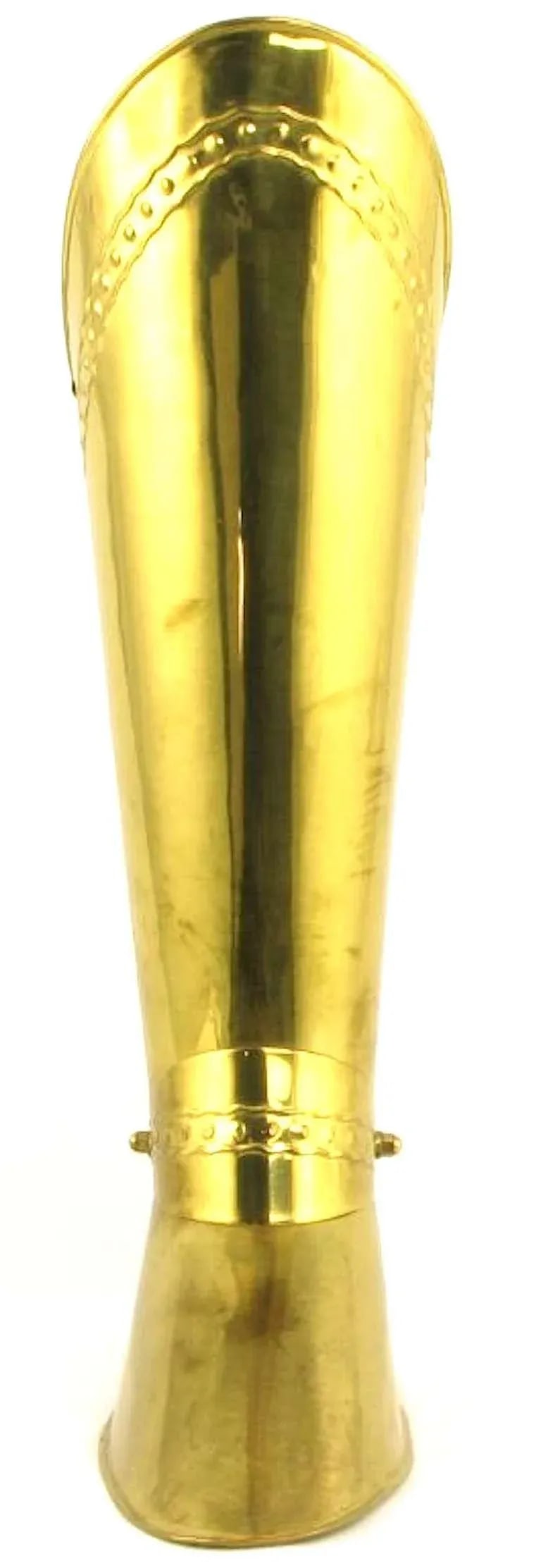 Circa 1930s English Spurred Brass Knight's Boot Umbrella Stand - 3