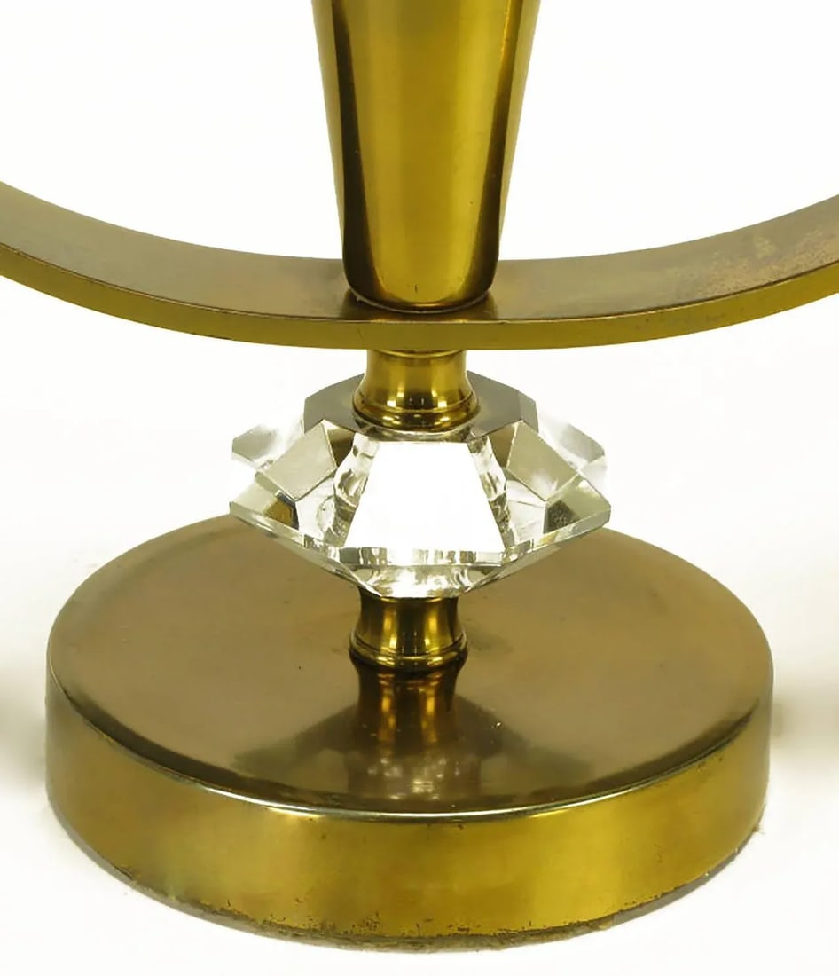 Brass and Crystal Candelabra - a Pair - 6
