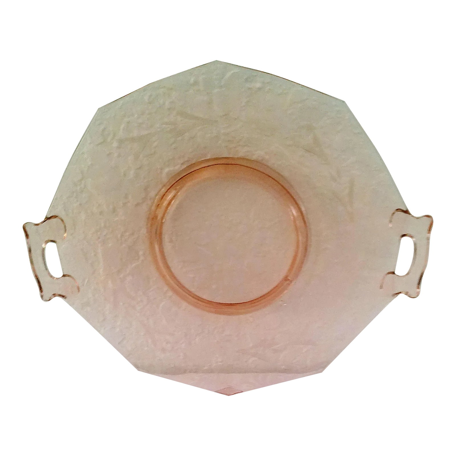 Mid-Century Pink Depression Glass Serving Platters, a Pair - 2