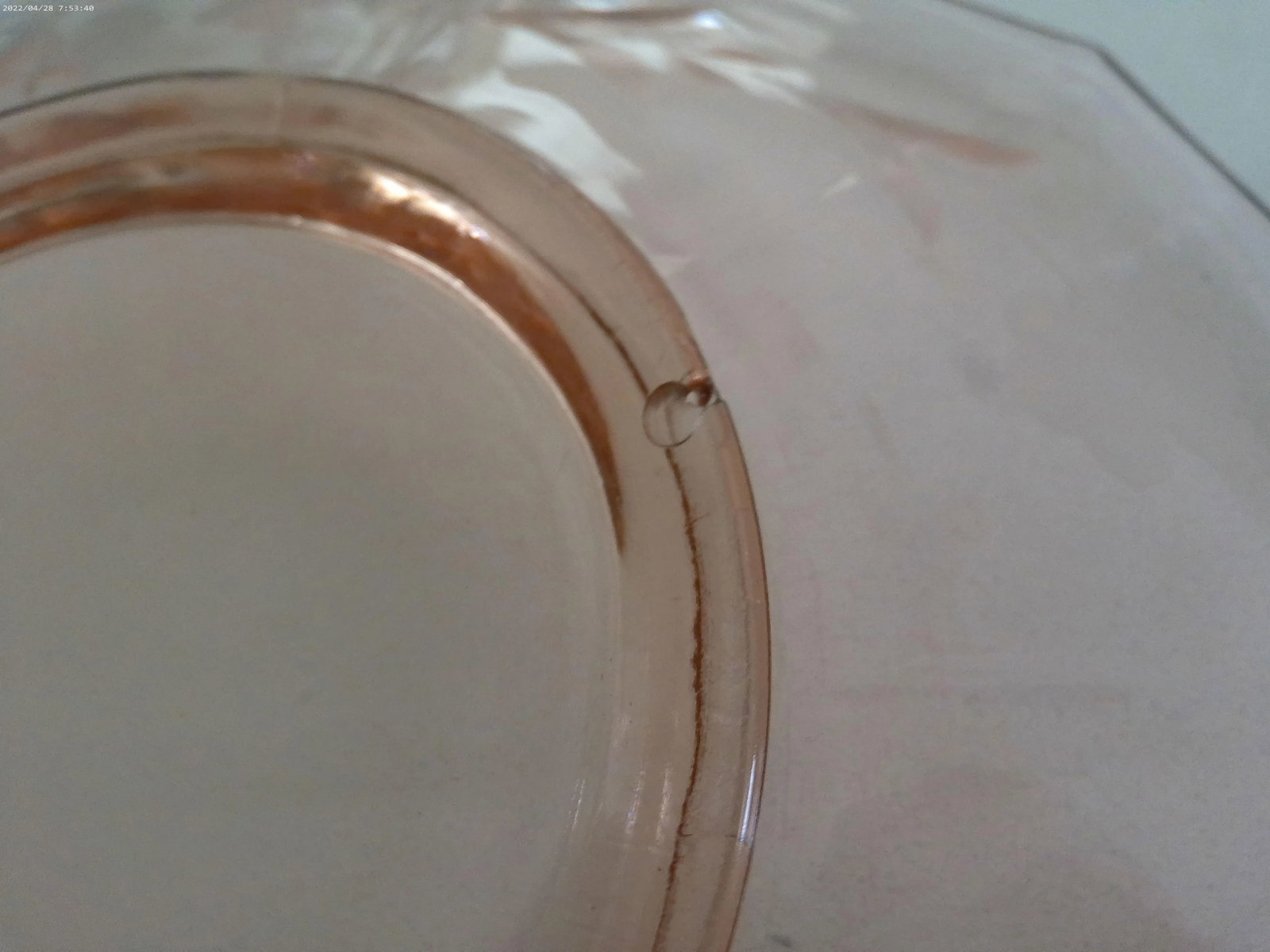 Mid-Century Pink Depression Glass Serving Platters, a Pair - 6