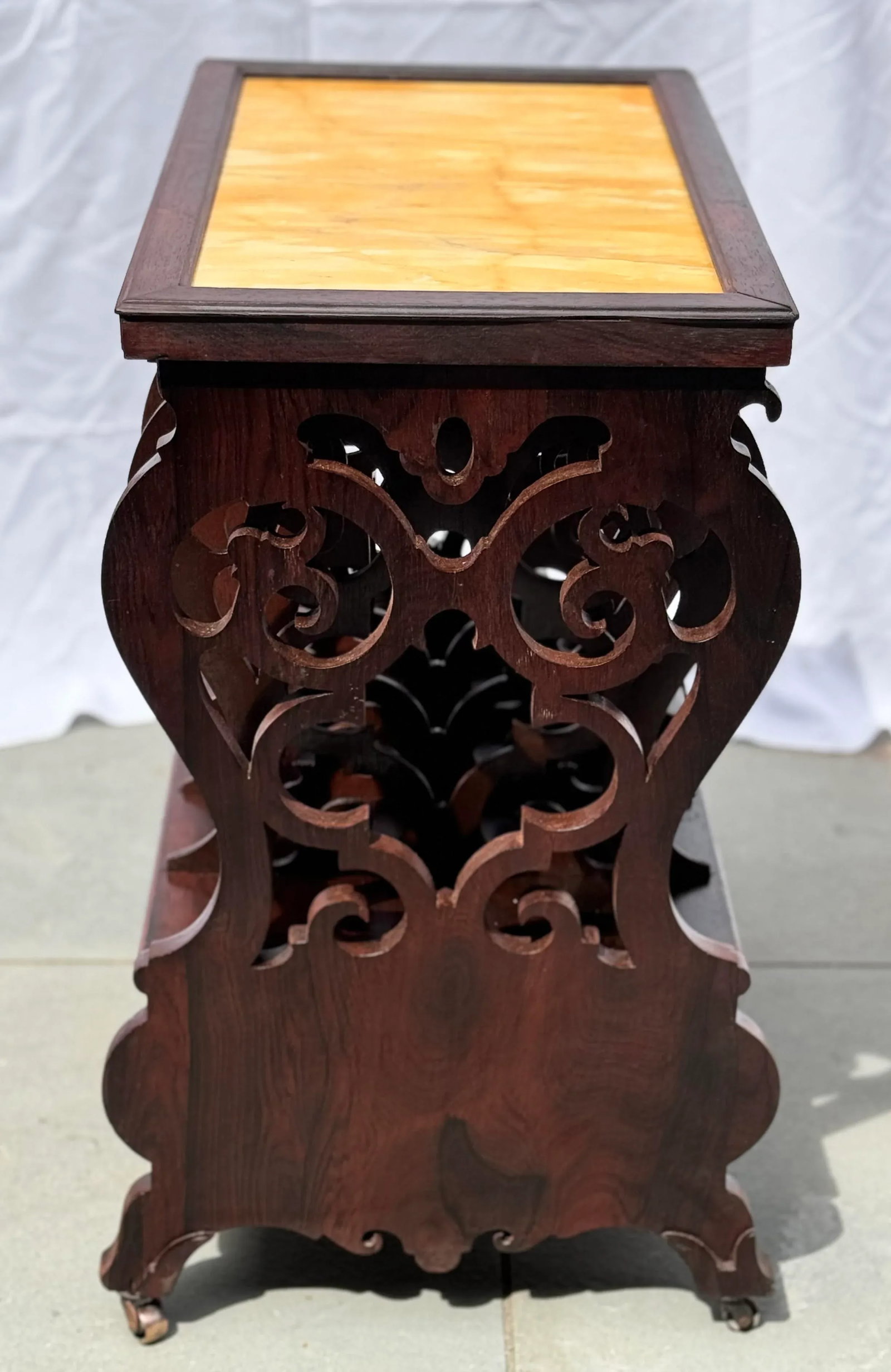 Early 19th Century Victorian Rosewood Marble Top Canterbury - 2
