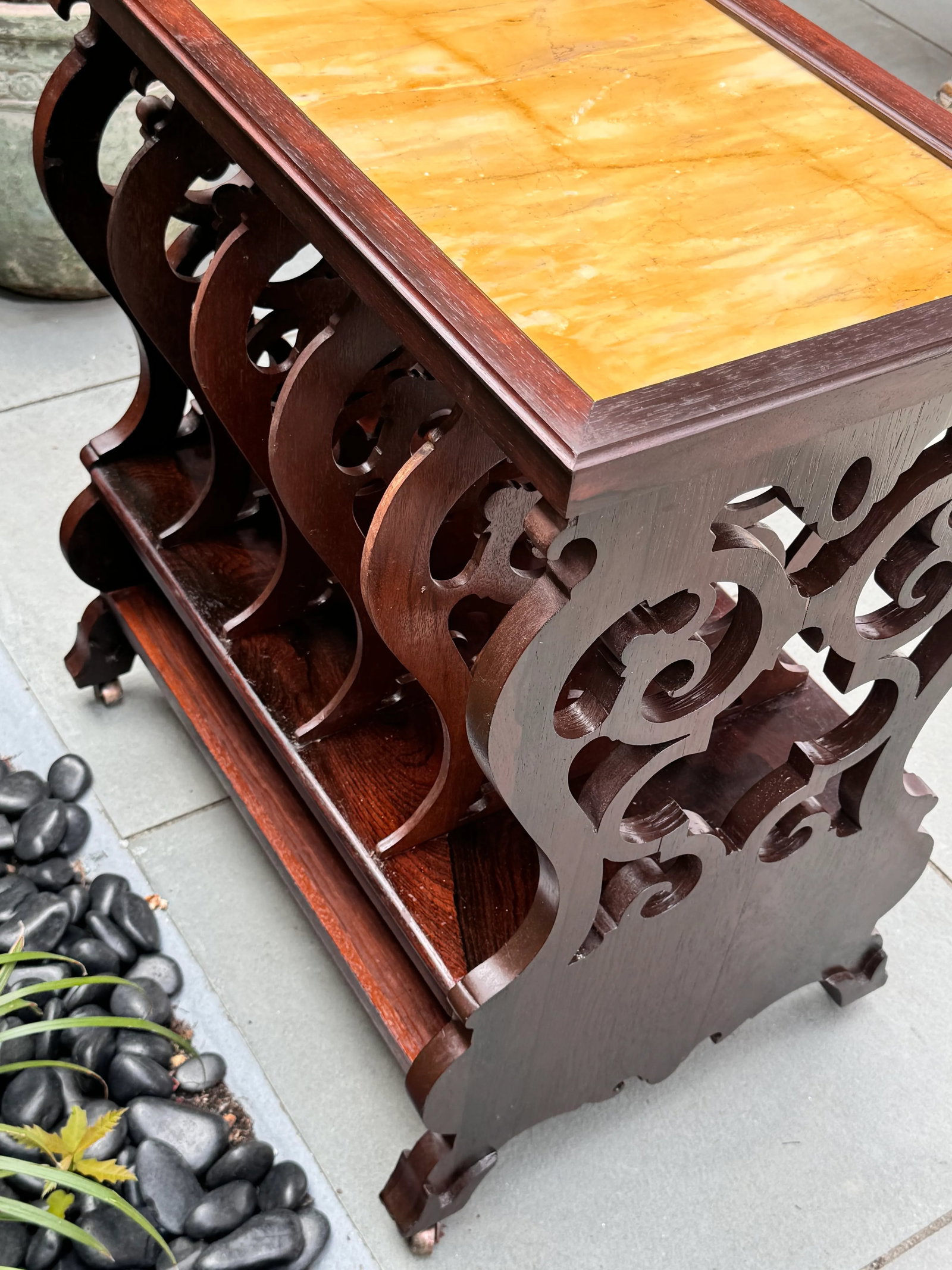 Early 19th Century Victorian Rosewood Marble Top Canterbury - 4