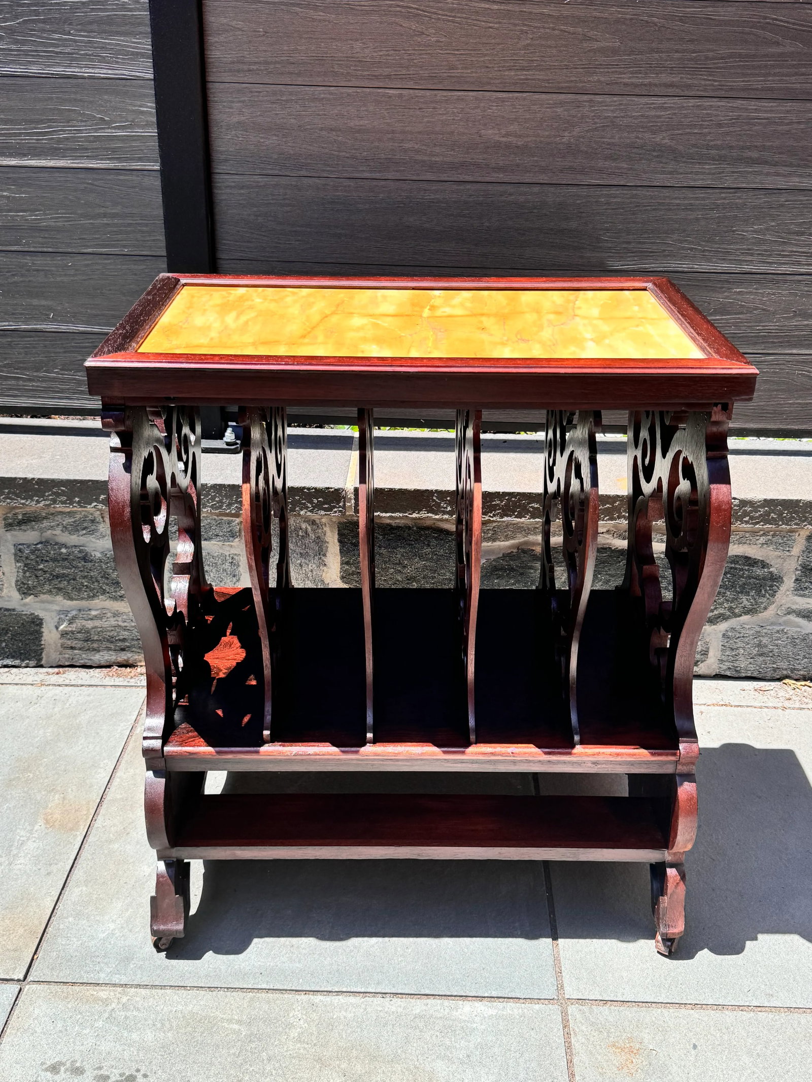 Early 19th Century Victorian Rosewood Marble Top Canterbury - 6