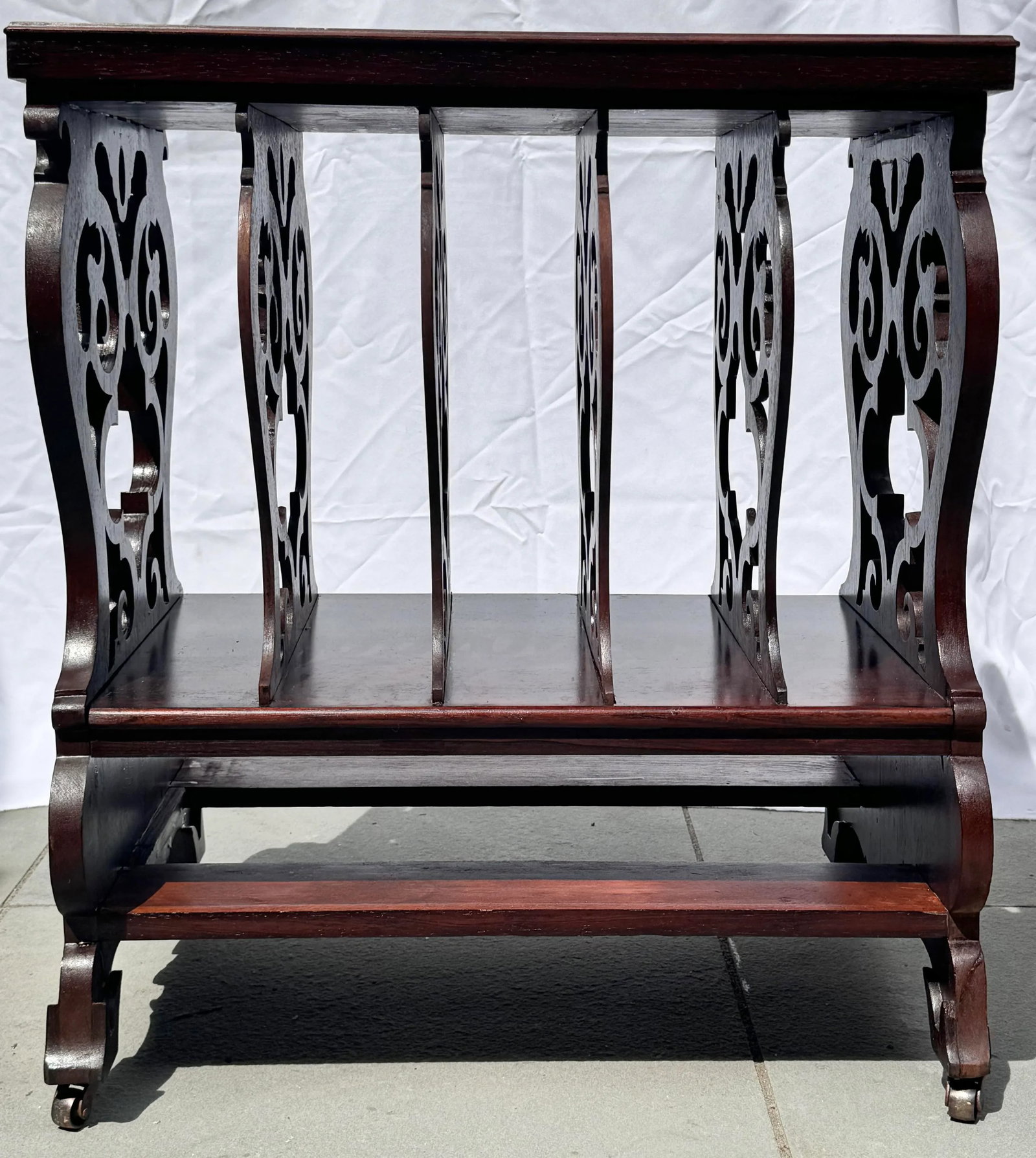 Early 19th Century Victorian Rosewood Marble Top Canterbury - 8