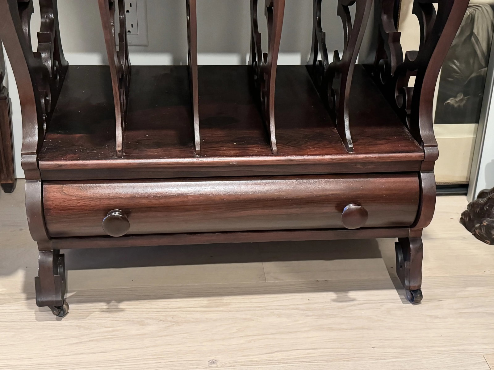 Early 19th Century Victorian Rosewood Marble Top Canterbury - 9