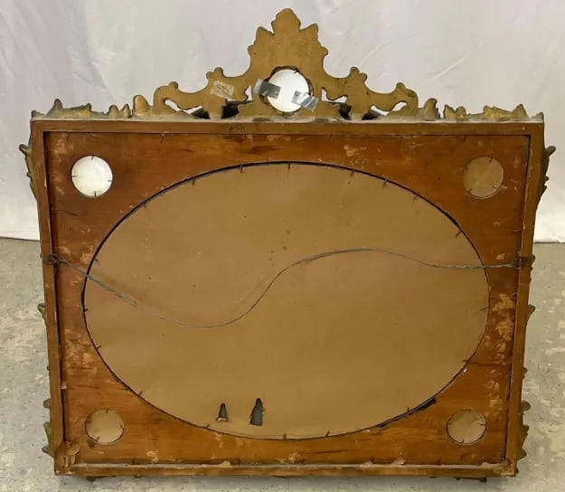Giltwood Mirror With Porcelain Panel - 2