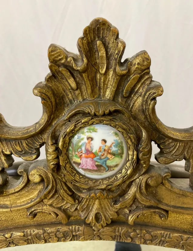 Giltwood Mirror With Porcelain Panel - 3