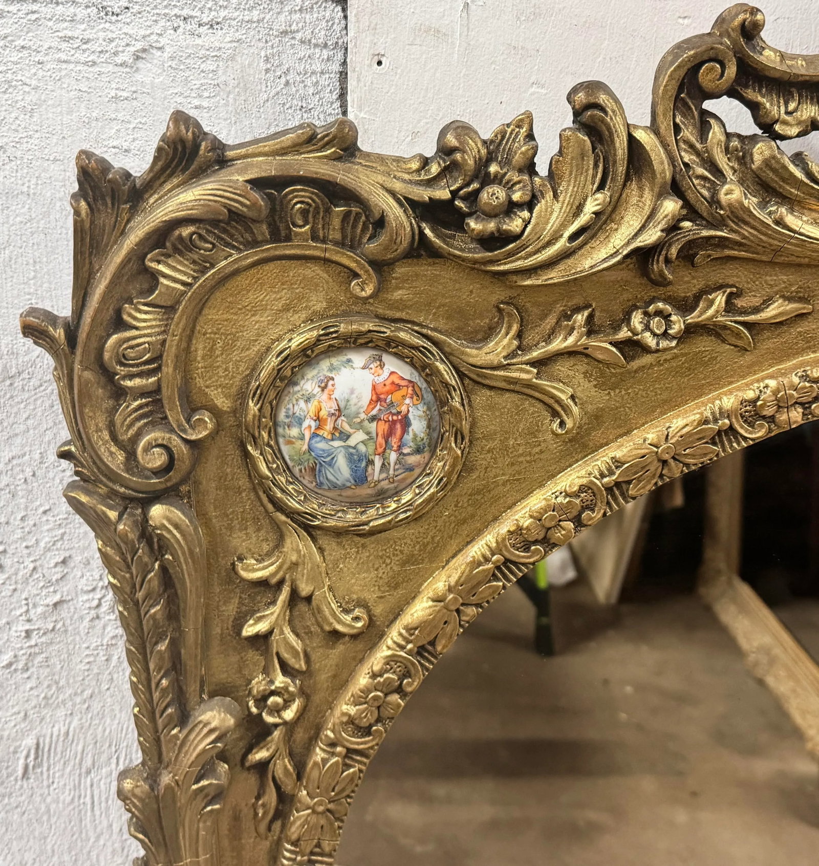 Giltwood Mirror With Porcelain Panel - 9