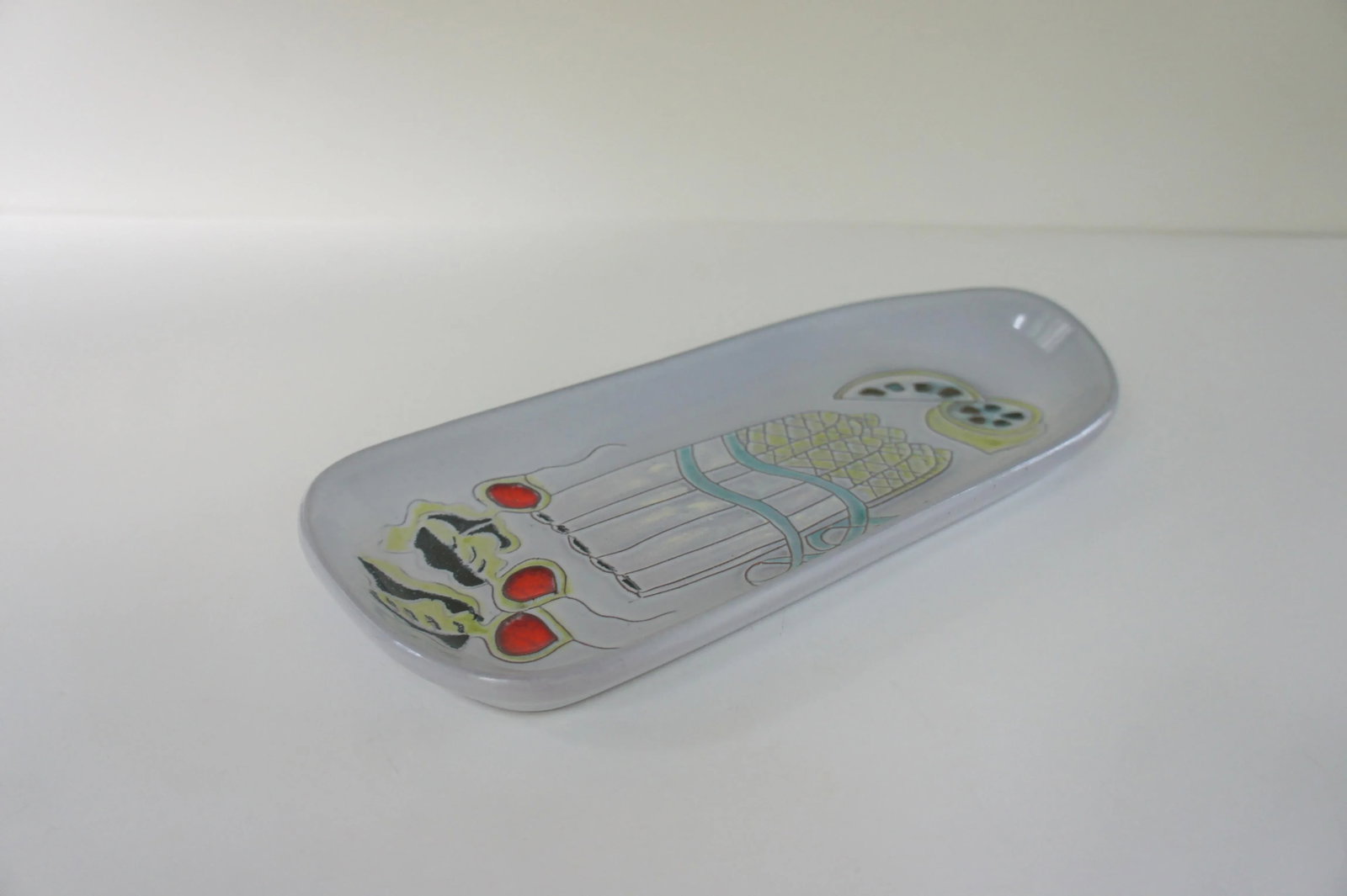 Mid-Century Modern Asparagus Ceramic Platter by Sheldon Gants for Ceramic Art - 5
