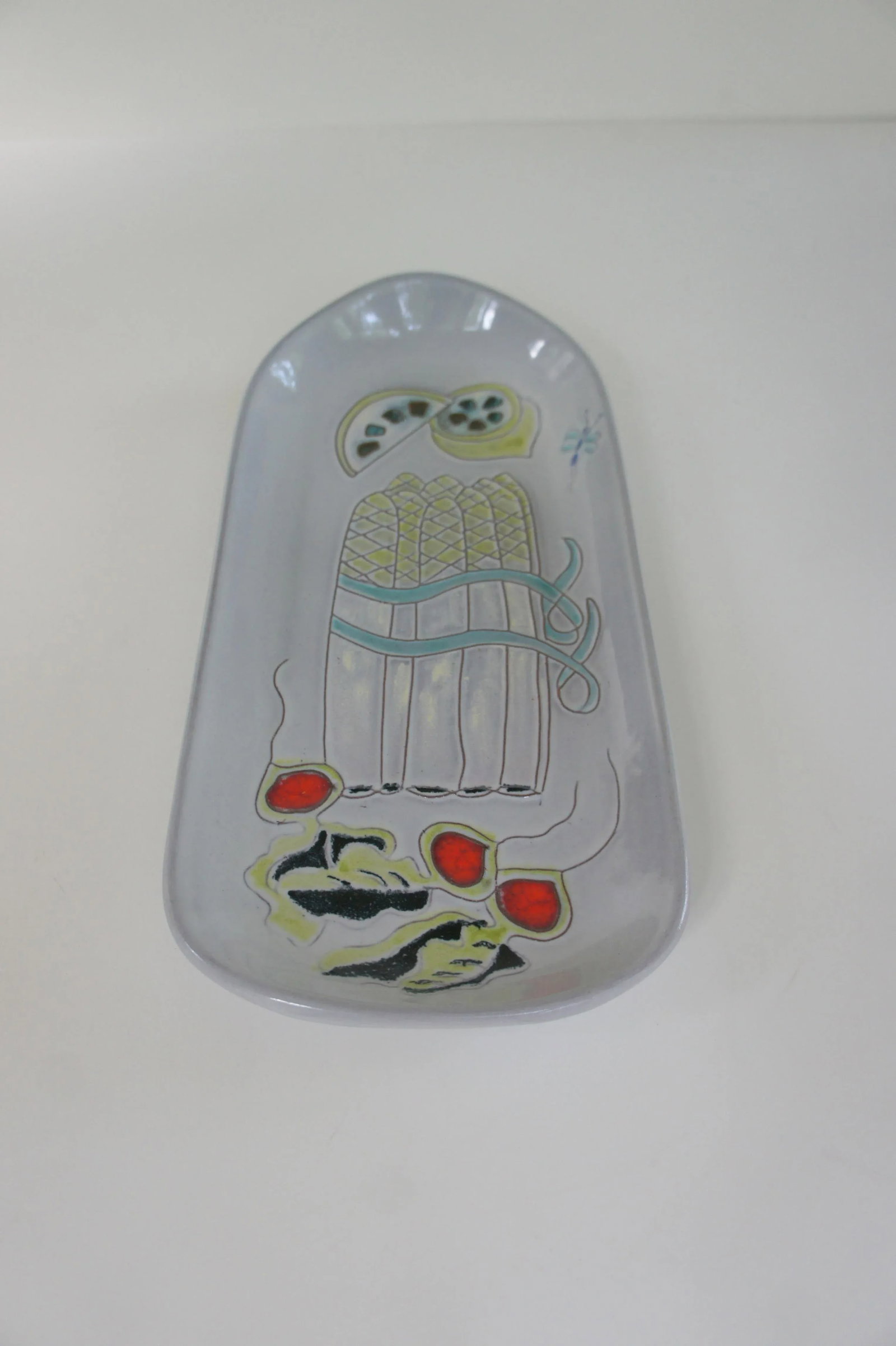 Mid-Century Modern Asparagus Ceramic Platter by Sheldon Gants for Ceramic Art - 6