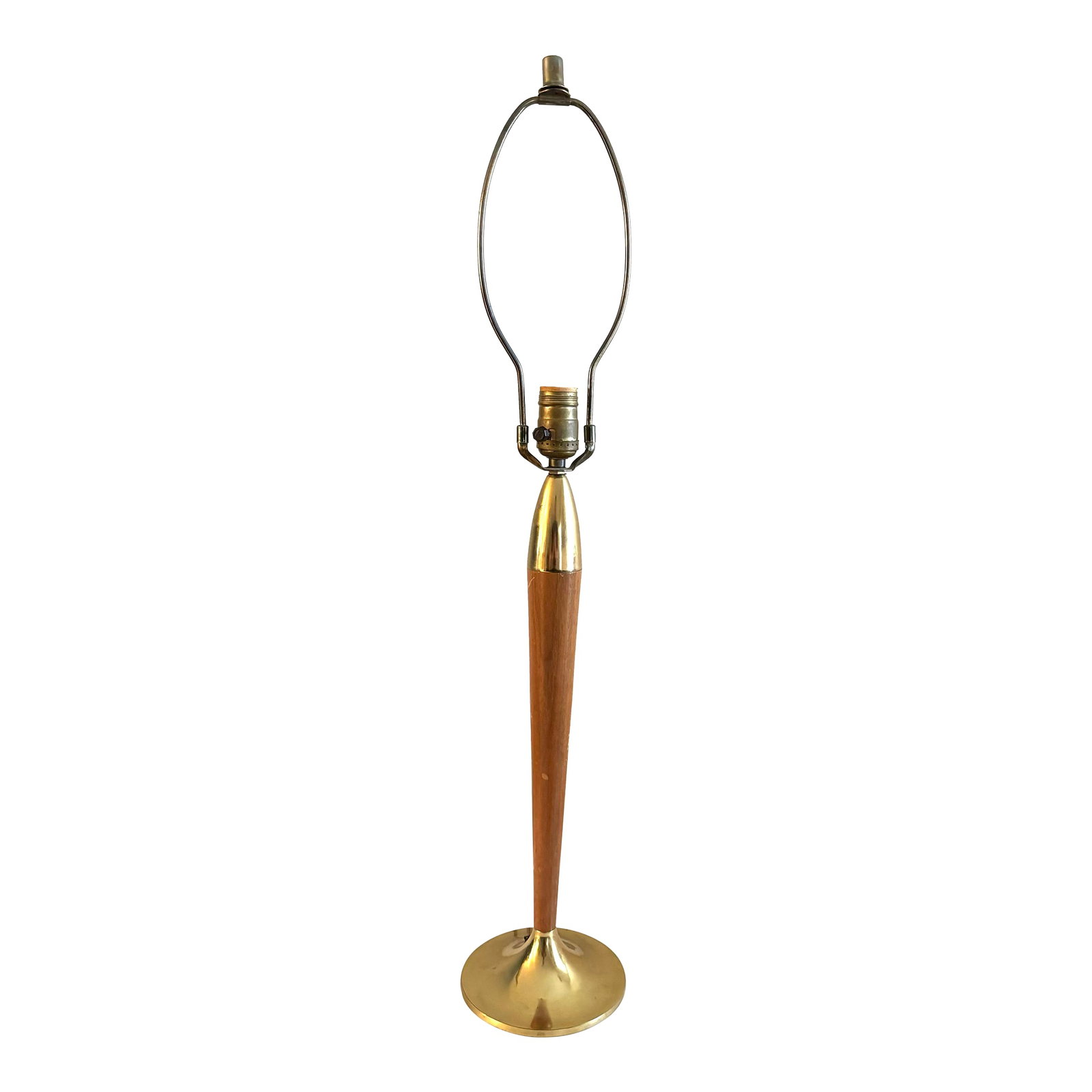 Mid Century Modern Walnut and Brass Table Lamp (1 of 8)