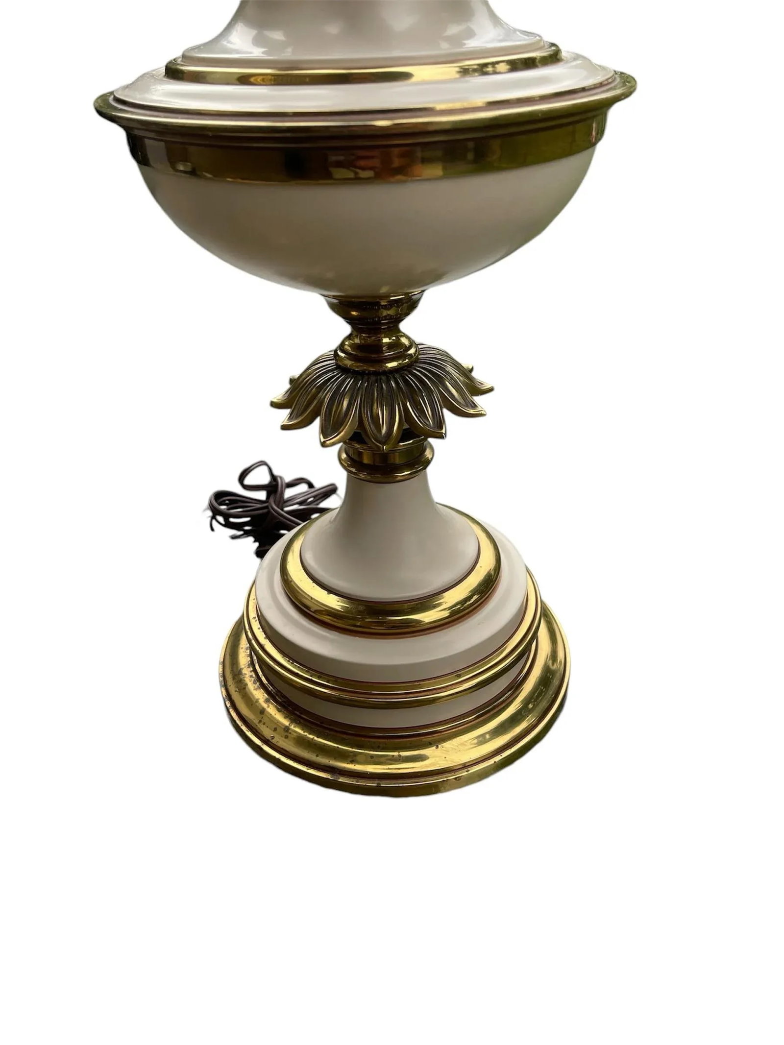 Vintage Hollywood Regency Enamel and Brass Table Lamps Attributed to Tommi Parzinger Stiffel - a Pai - 5