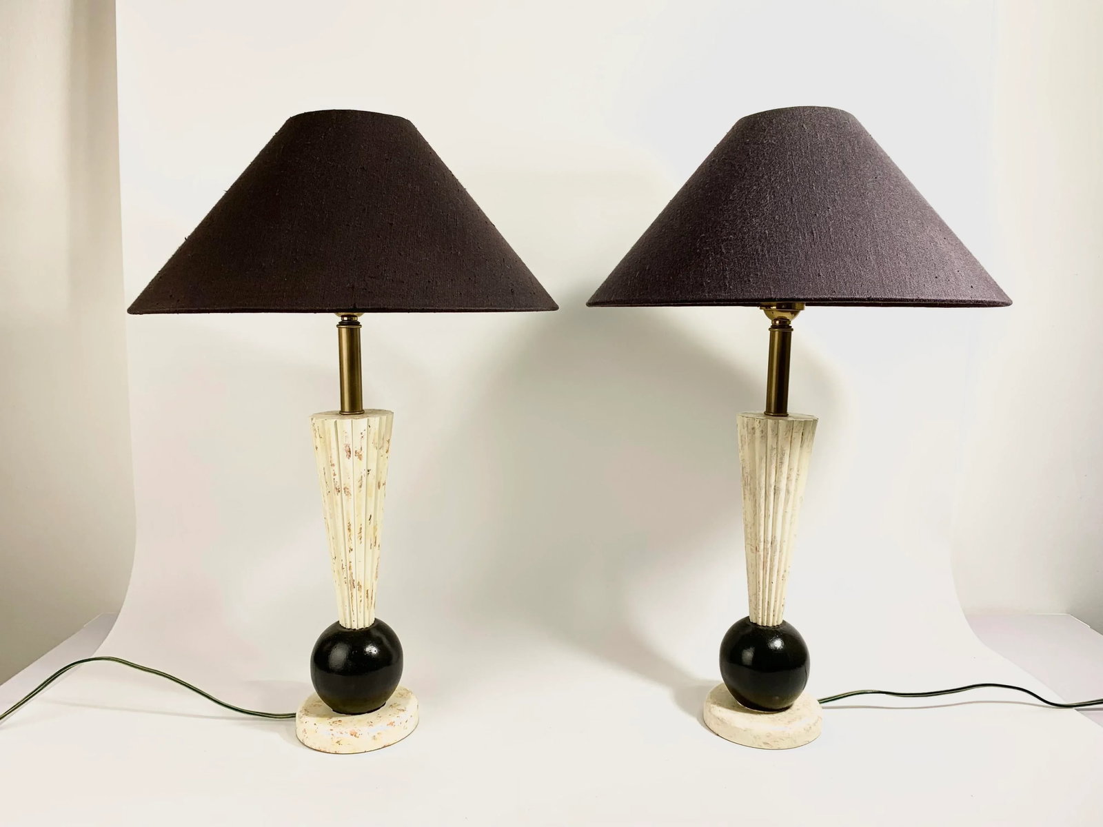 1980s Ethan Allen Postmodern Memphis Style Lamps - a Pair - 13