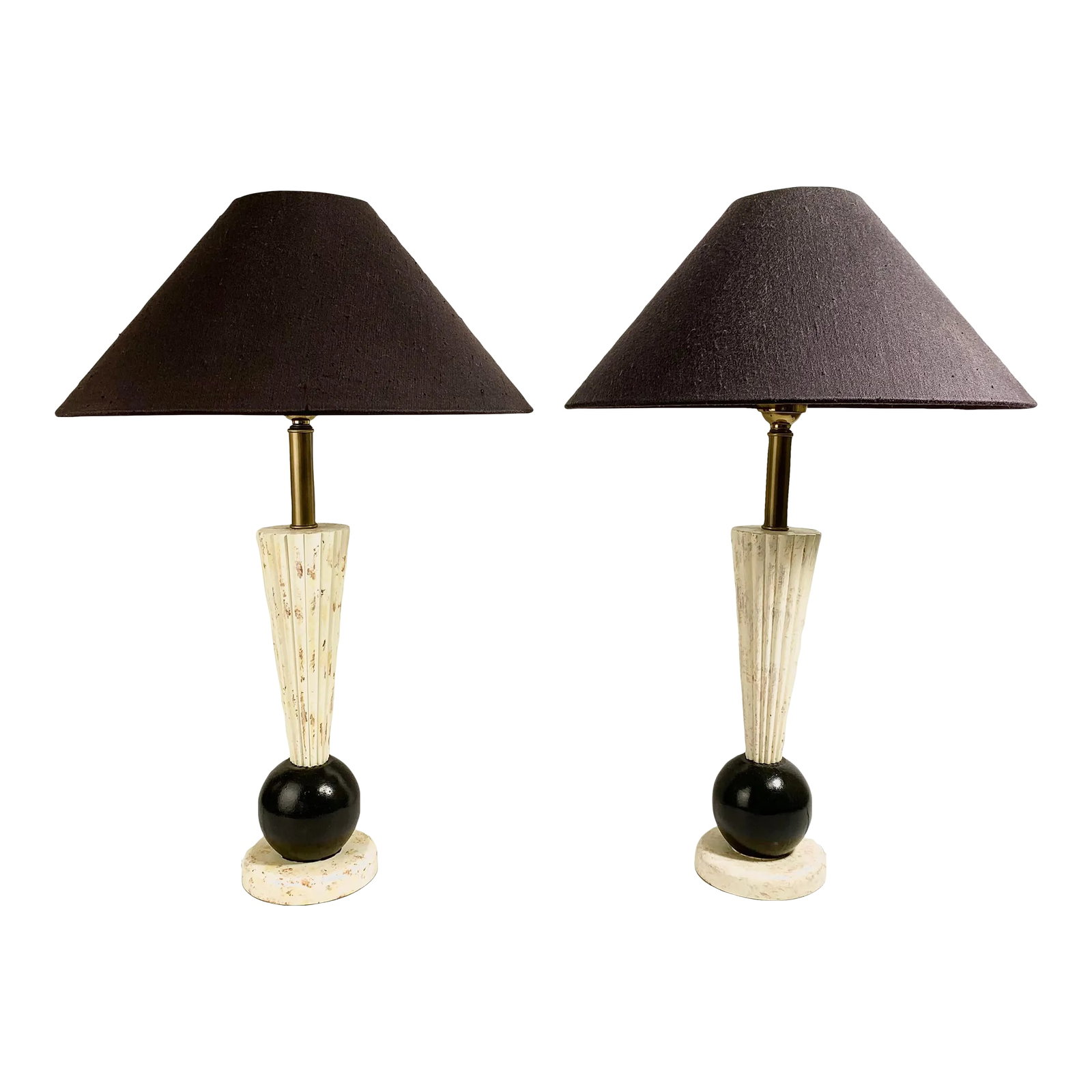 1980s Ethan Allen Postmodern Memphis Style Lamps - a Pair (1 of 13)