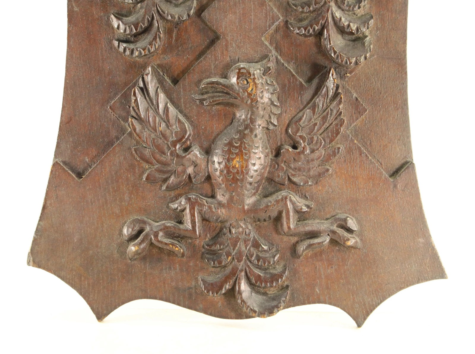 Pair of 19th Century Carved Oak Armorial Shields Eagles, Lion Rampant, Maltese Crosses - 5