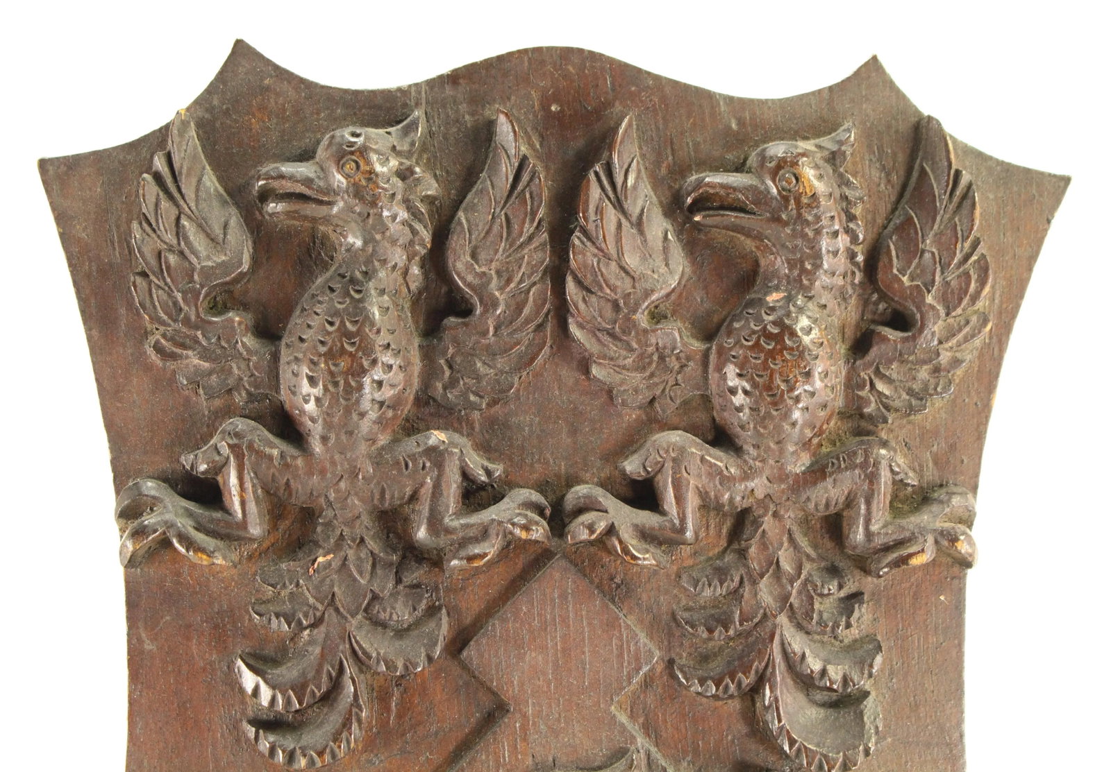 Pair of 19th Century Carved Oak Armorial Shields Eagles, Lion Rampant, Maltese Crosses - 6