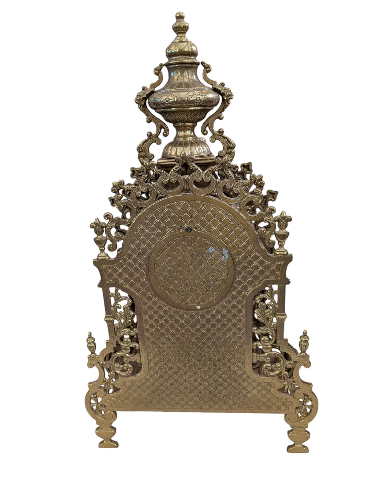 Antique Italian Brass Mantle Clock and Double Candelabra Set - 3 Pieces - 9