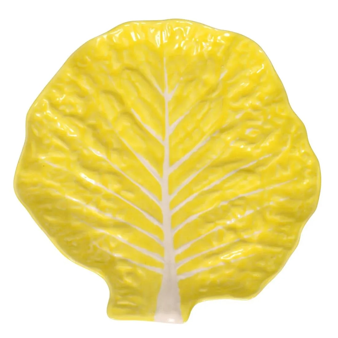 1950s Vintage Selca Yellow Majolica Cabbage Plate Set- 42 Pieces - 2