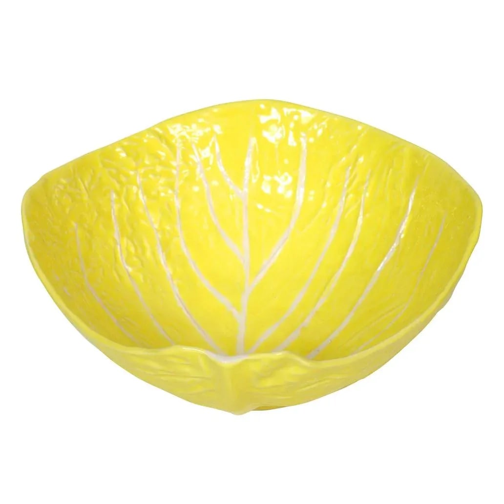 1950s Vintage Selca Yellow Majolica Cabbage Plate Set- 42 Pieces - 3