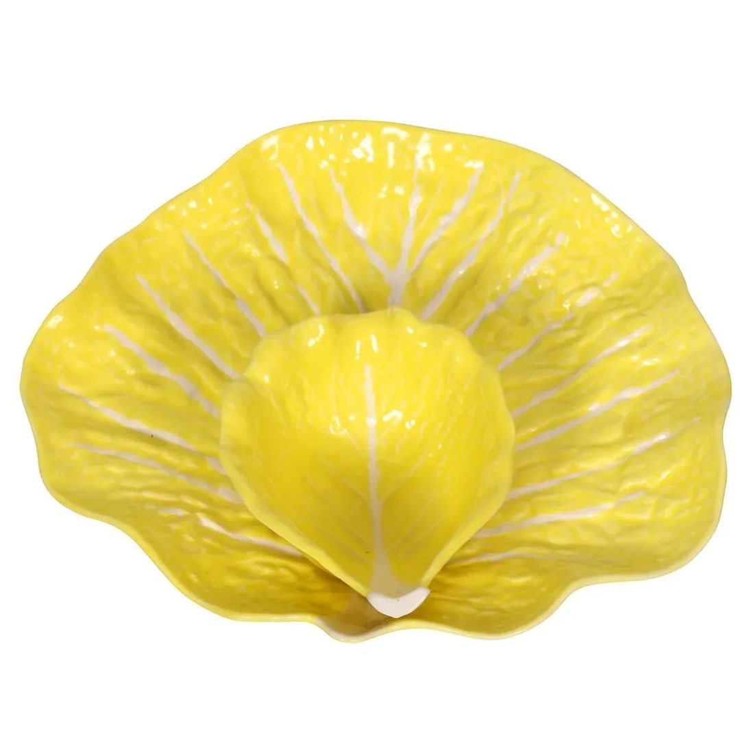 1950s Vintage Selca Yellow Majolica Cabbage Plate Set- 42 Pieces - 4