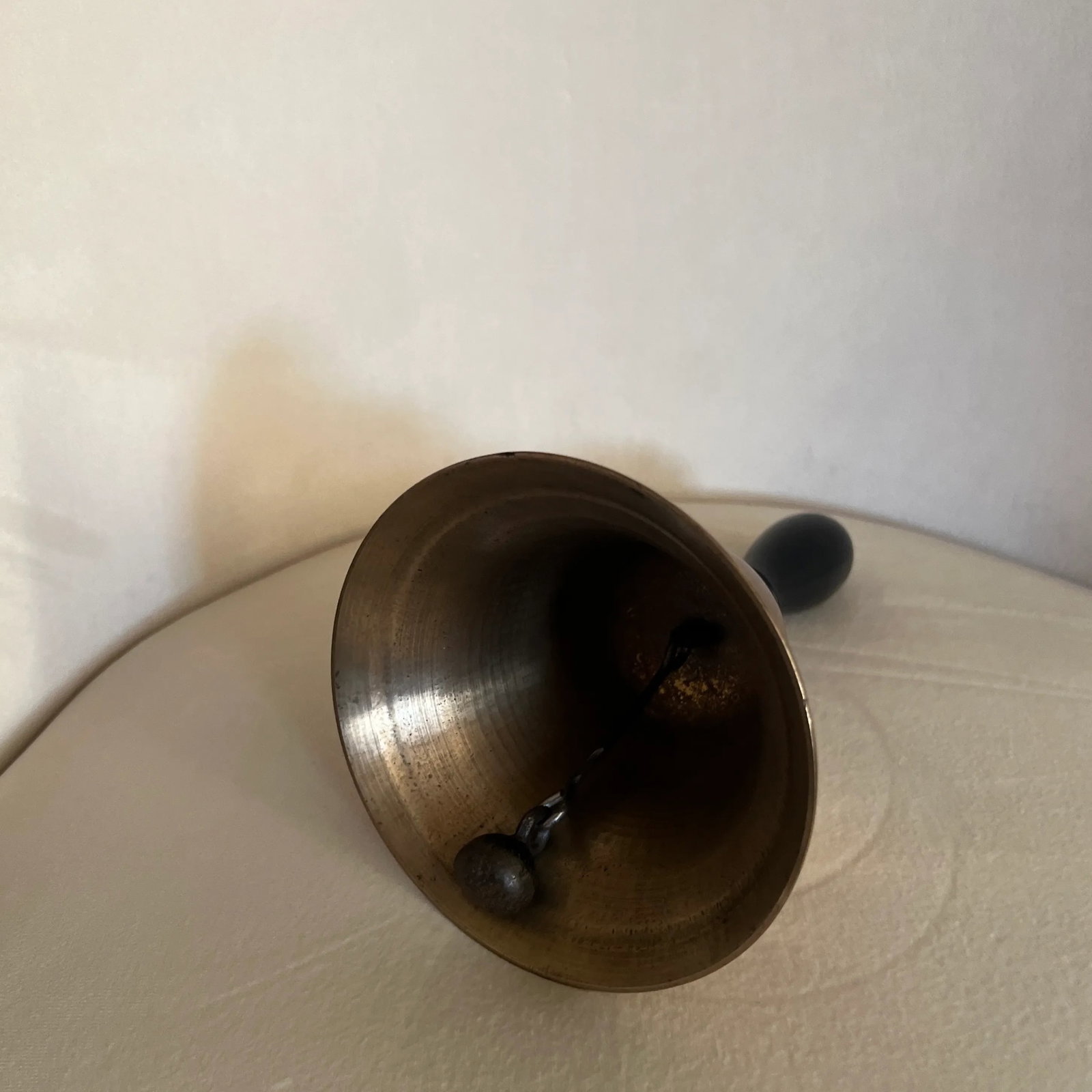 1920s Antique Schoolmaster's Brass Bell Features Wooden Handle - 5