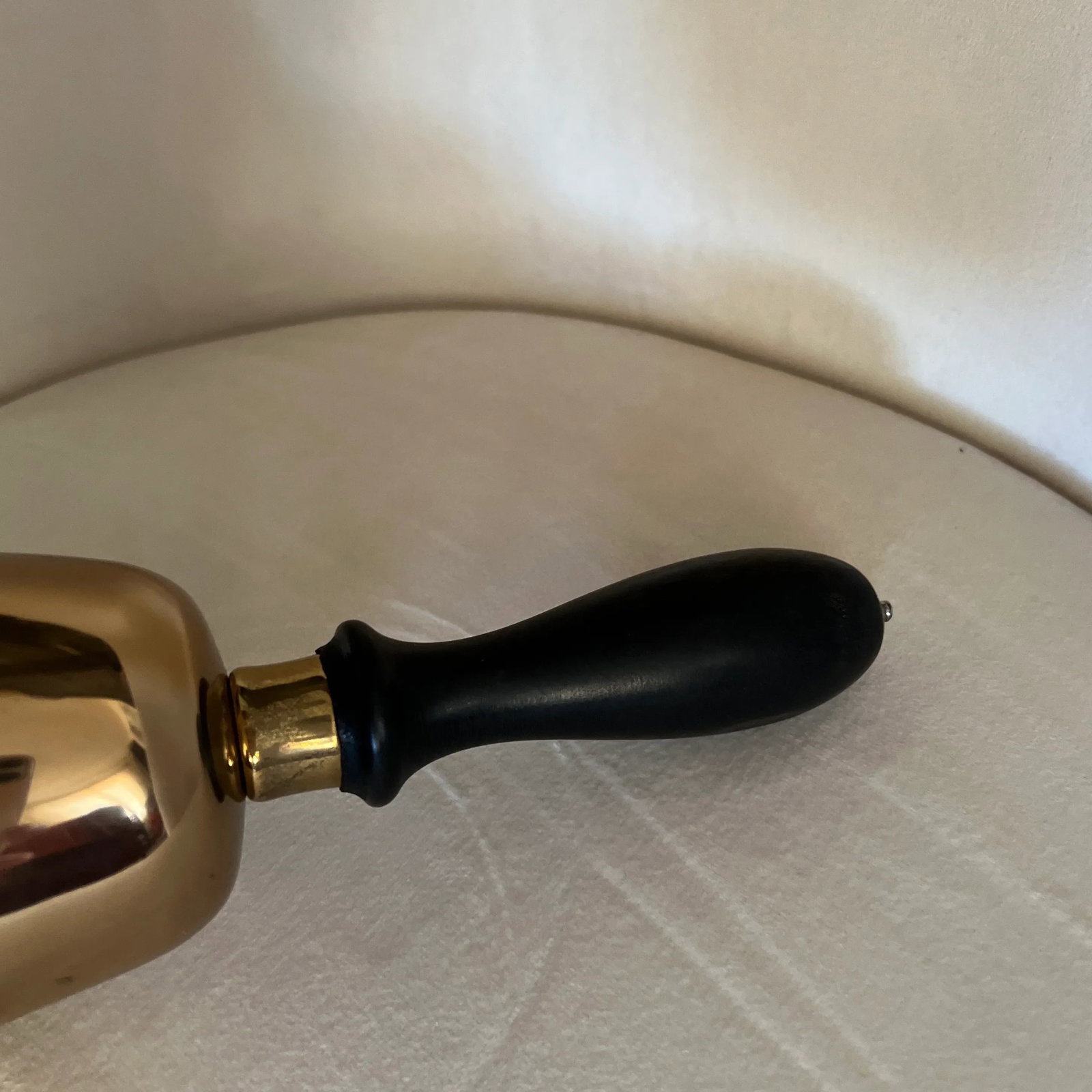1920s Antique Schoolmaster's Brass Bell Features Wooden Handle - 6