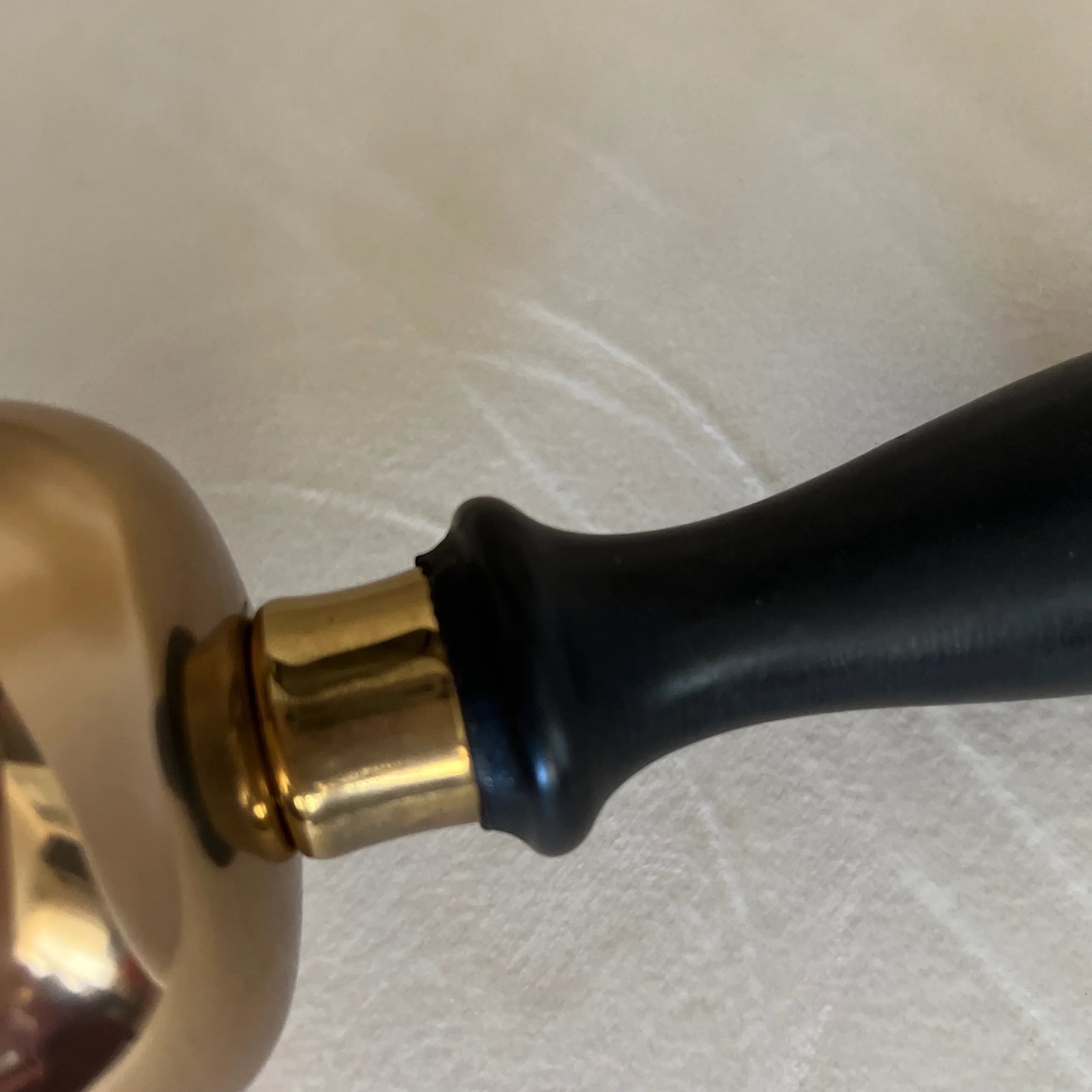1920s Antique Schoolmaster's Brass Bell Features Wooden Handle - 7