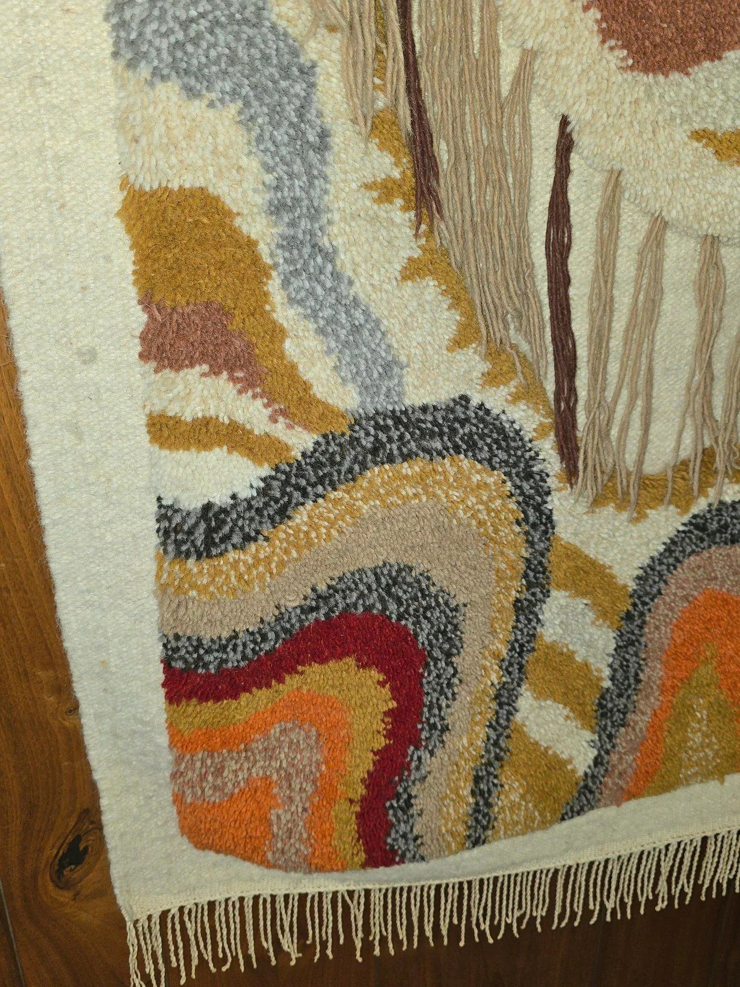1970s Macrame Wall Rug Tapestry - 5