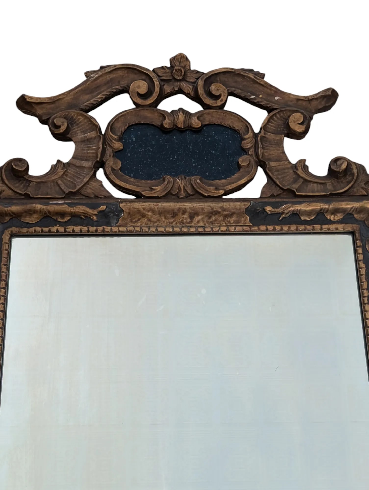 Antique 19th Century Italian Gilt and Painted Baroque-Style Mirror - 11