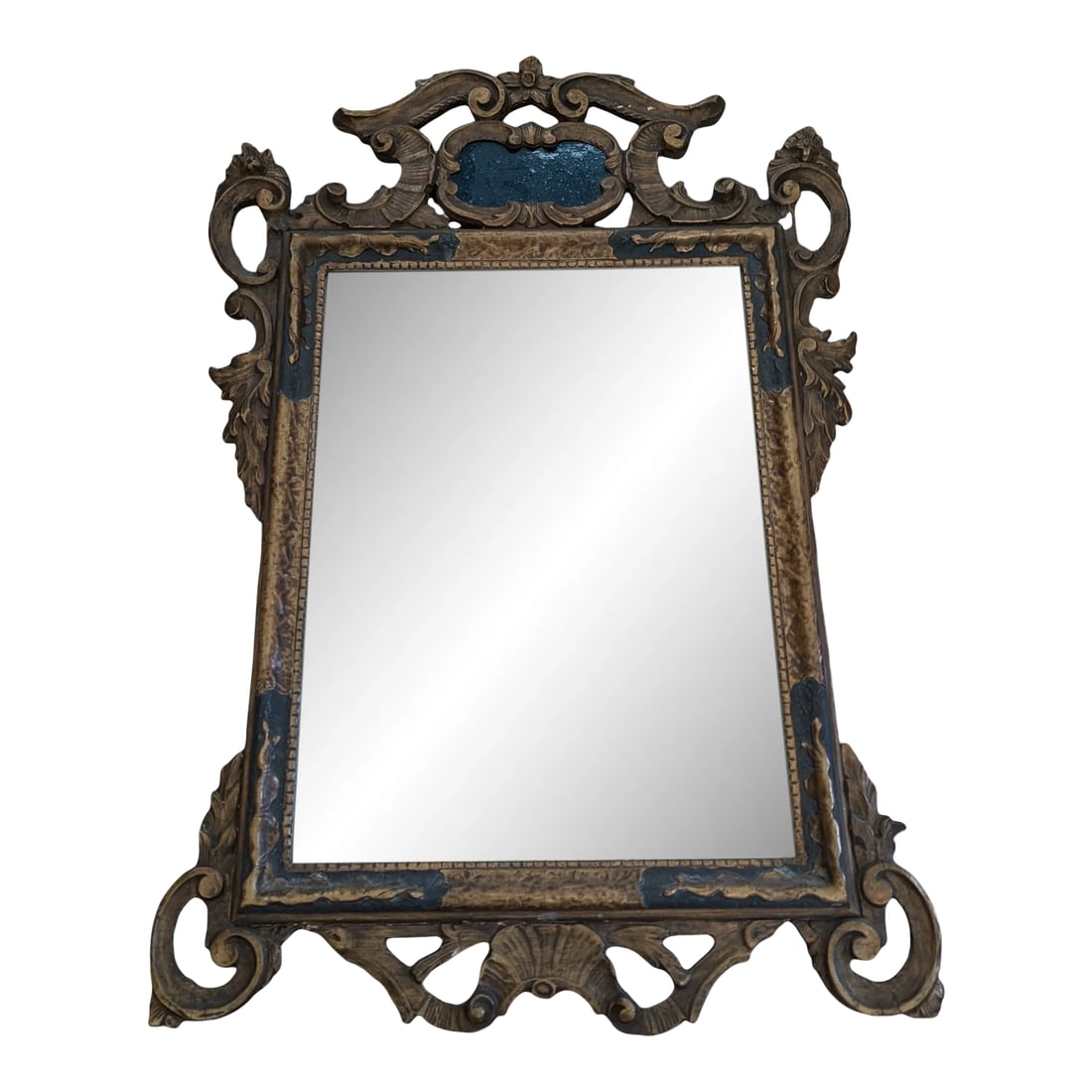 Antique 19th Century Italian Gilt and Painted Baroque-Style Mirror: This mirror conjures up all the Italian style you could ever ask for. Classic, ornate and beautiful, it's easy to imagine walking past it in a long Venetian marbled hall or Florentine sitting room.