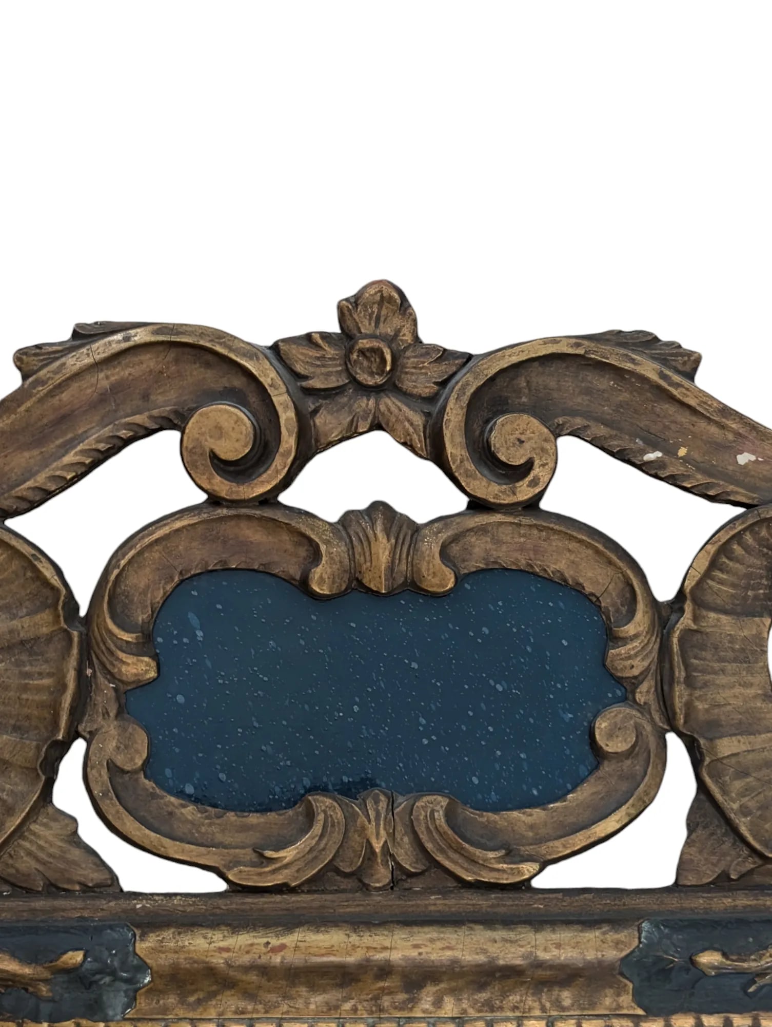 Antique 19th Century Italian Gilt and Painted Baroque-Style Mirror - 3
