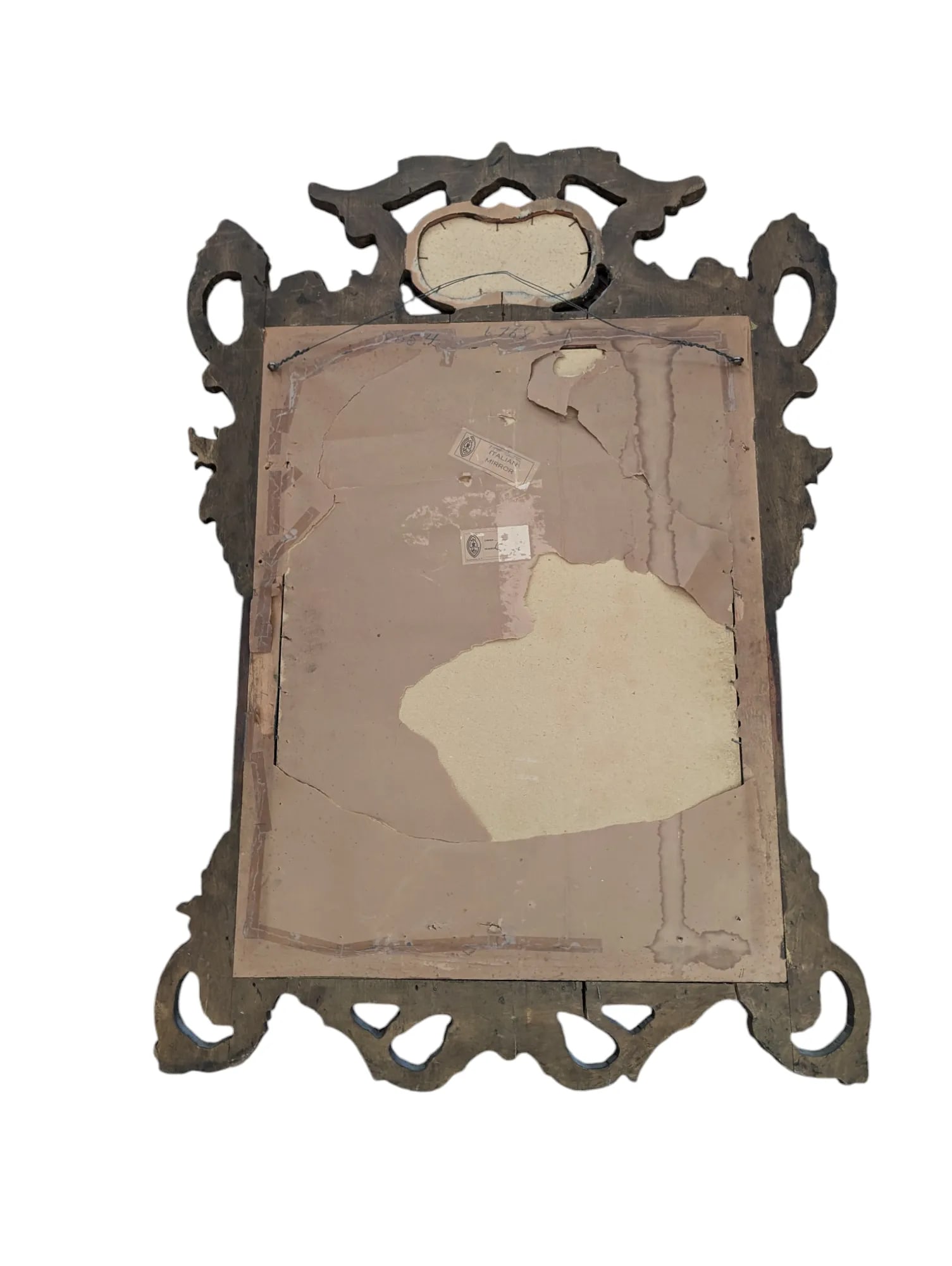 Antique 19th Century Italian Gilt and Painted Baroque-Style Mirror - 9