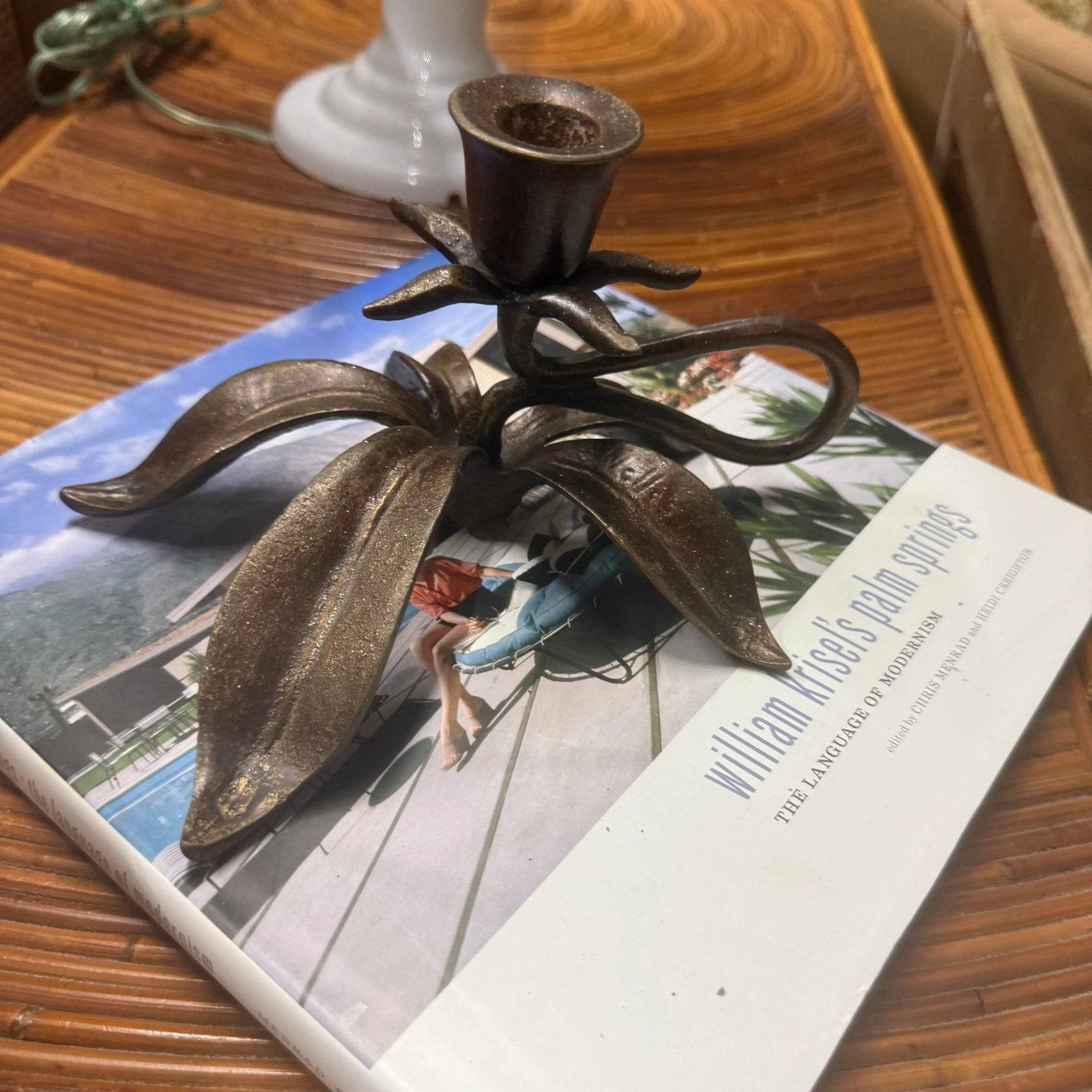 Scott Nelles Floral Bronze Candleholder, 1986 - 10