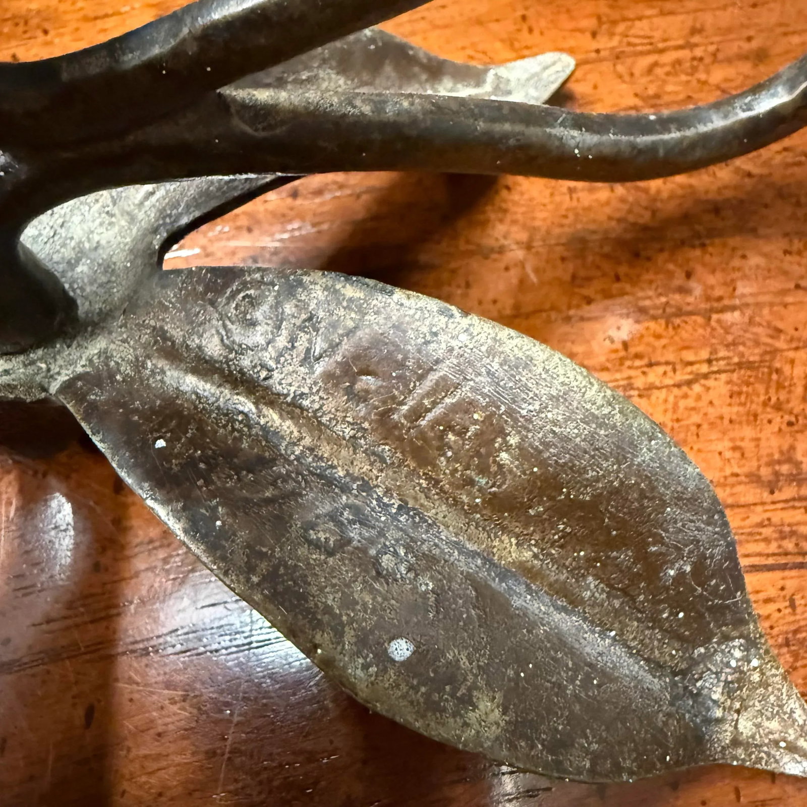 Scott Nelles Floral Bronze Candleholder, 1986 - 5