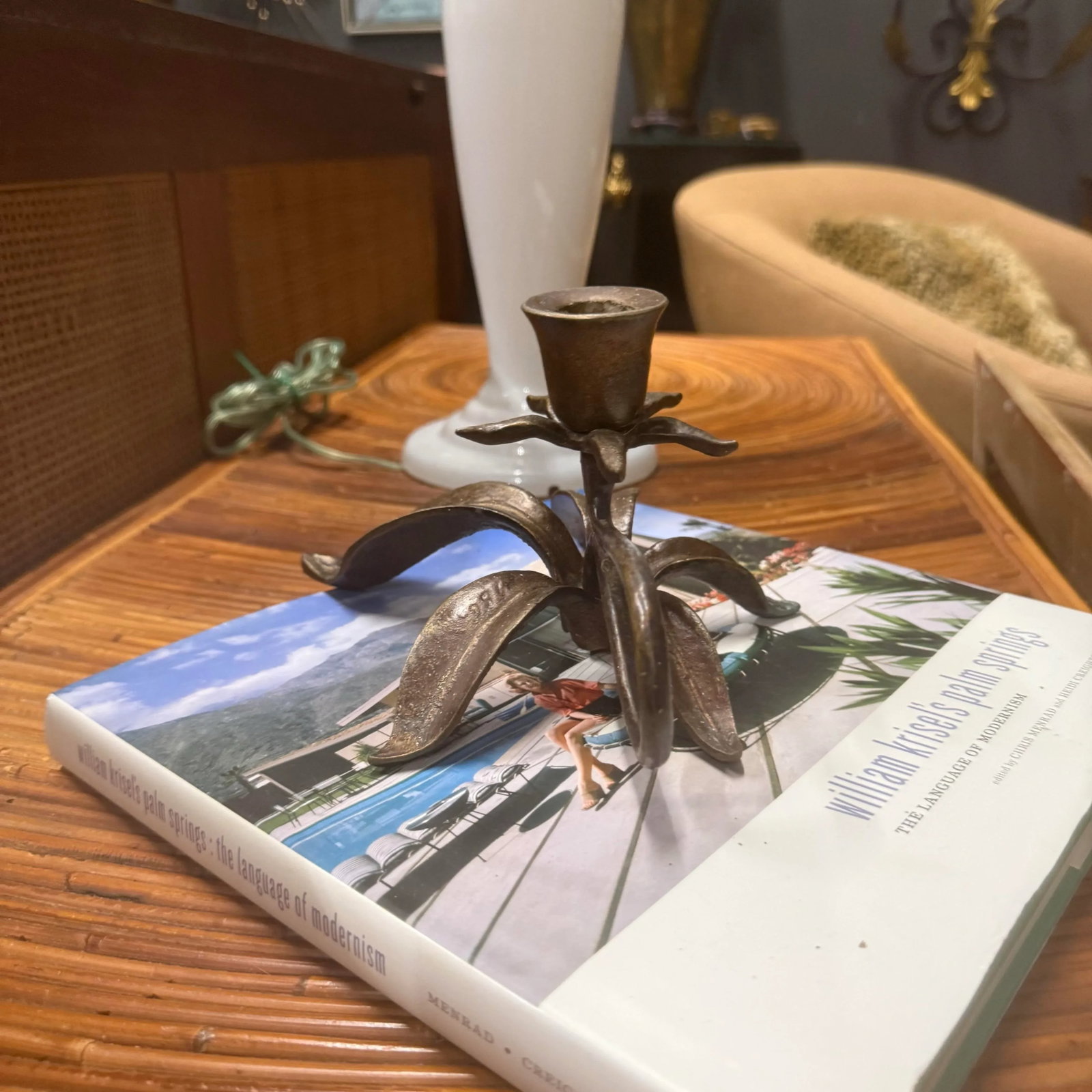 Scott Nelles Floral Bronze Candleholder, 1986 - 6