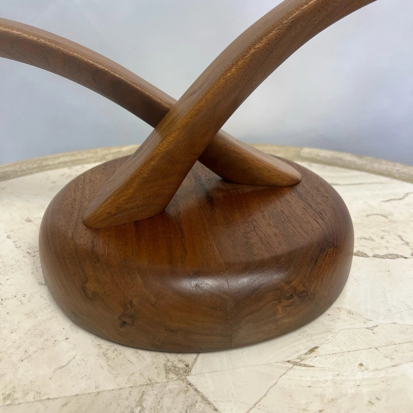 Late 20th Century Original Larry Brown Walnut and Ceramic Candlebra, Signed - 3