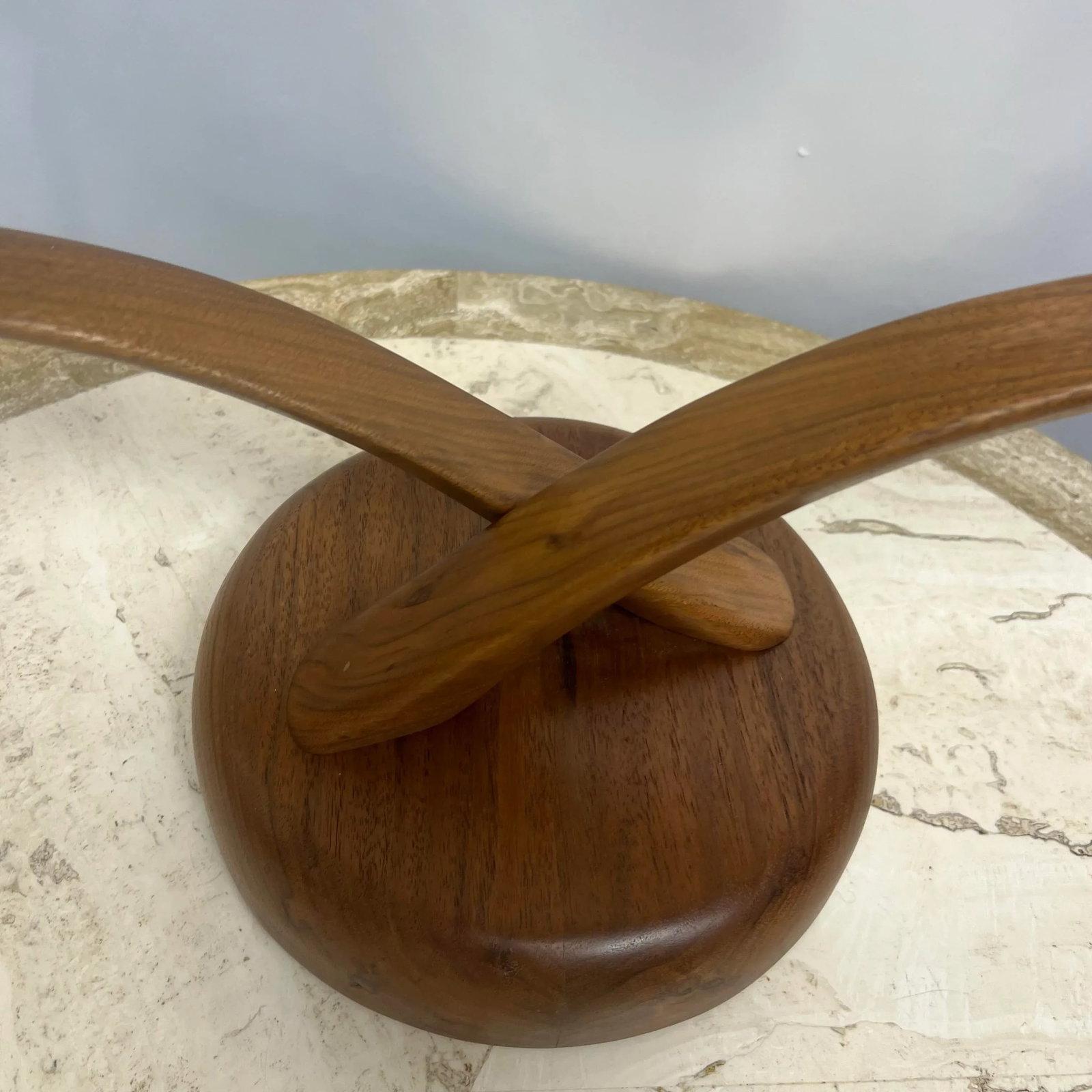 Late 20th Century Original Larry Brown Walnut and Ceramic Candlebra, Signed - 6