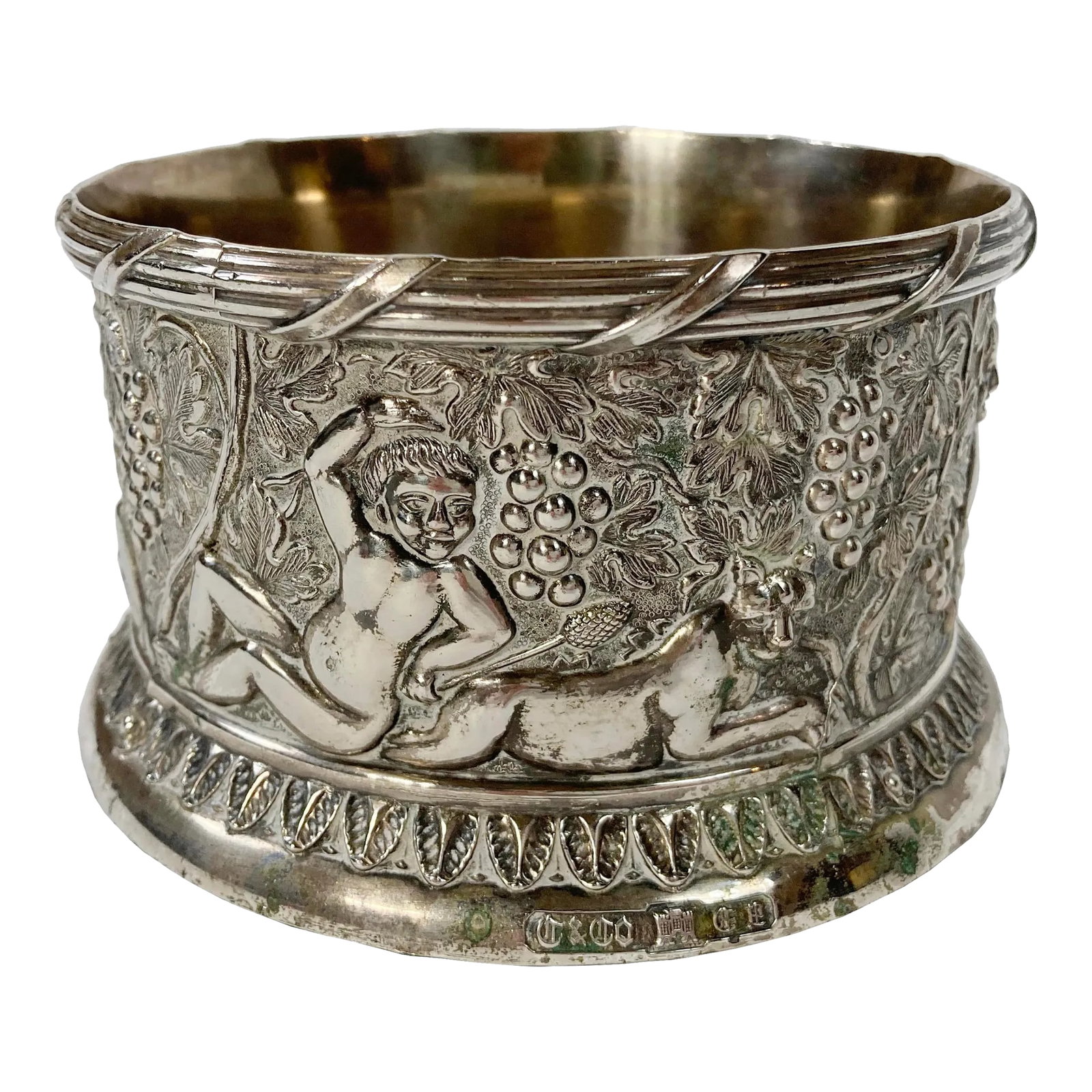Vintage Silverplate Putti and Grapes Motif Wine Coaster (1 of 6)