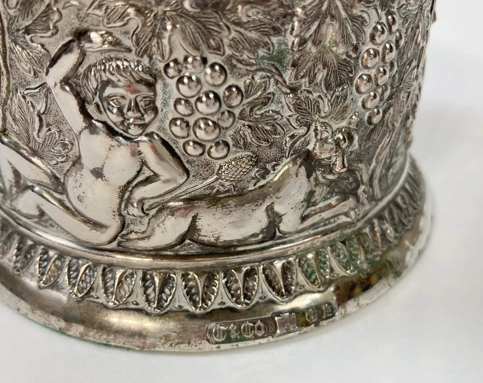 Vintage Silverplate Putti and Grapes Motif Wine Coaster - 5