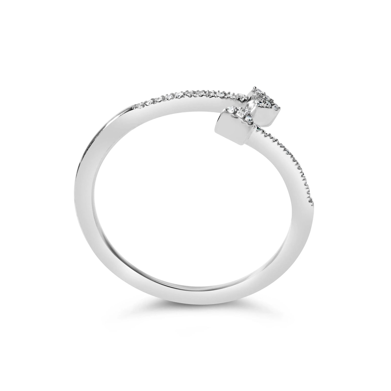 .925 Sterling Silver 1/5 Cttw Diamond Double Arrowhead Open Ring (I-J Color, I2-I3 Clarity) - Ring S - 5