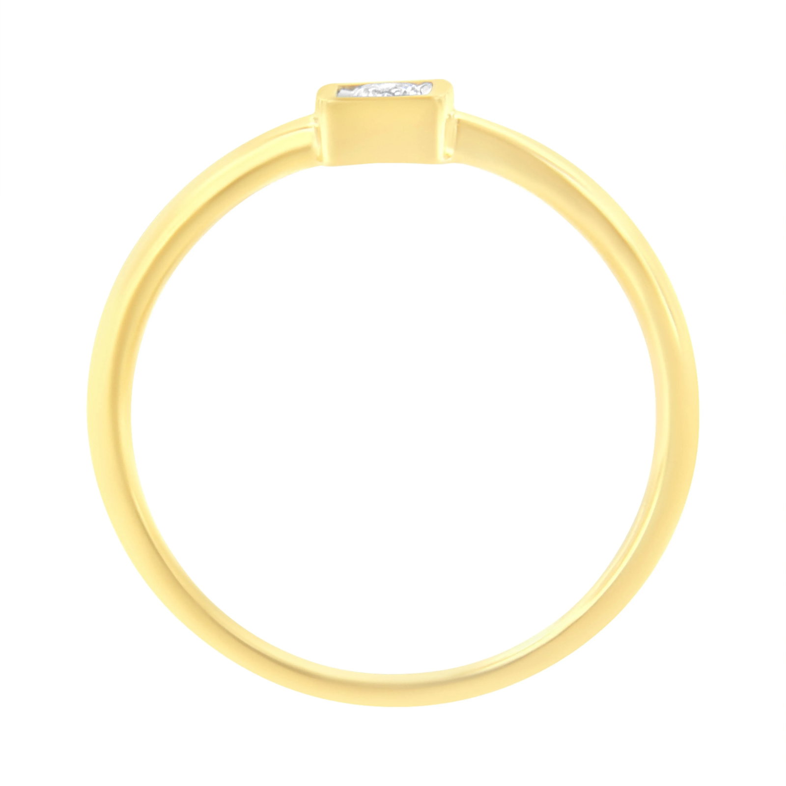 14K Yellow Gold Plated .925 Sterling Silver 1/20 cttw Miracle Set Diamond Promise Ring (J-K Color, I - 4