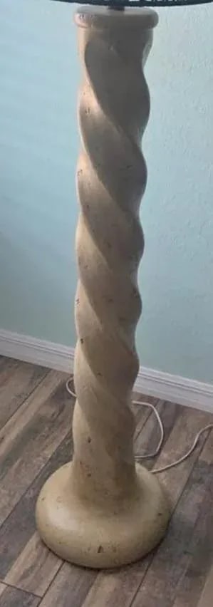 1980s Postmodern Michael Taylor Style Twisted Plaster Floor Lamp - 3