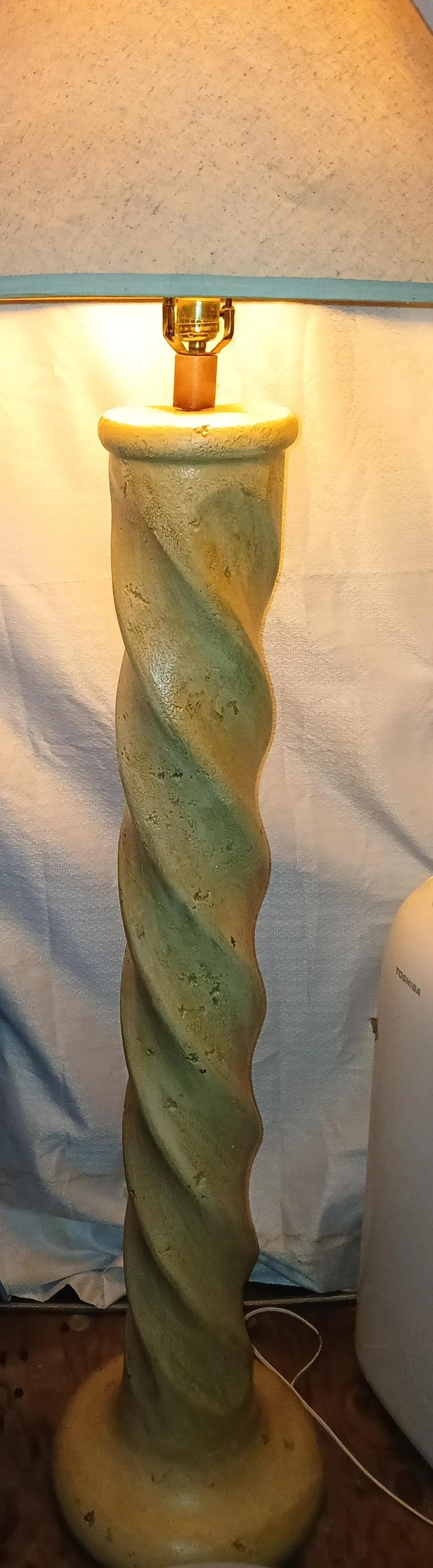 1980s Postmodern Michael Taylor Style Twisted Plaster Floor Lamp - 7
