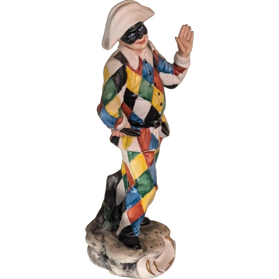 "Masked Jester" in Capodimonte Porcelain Signed "La Medea by Rori" Napoli Italy 1960-1970s - 3