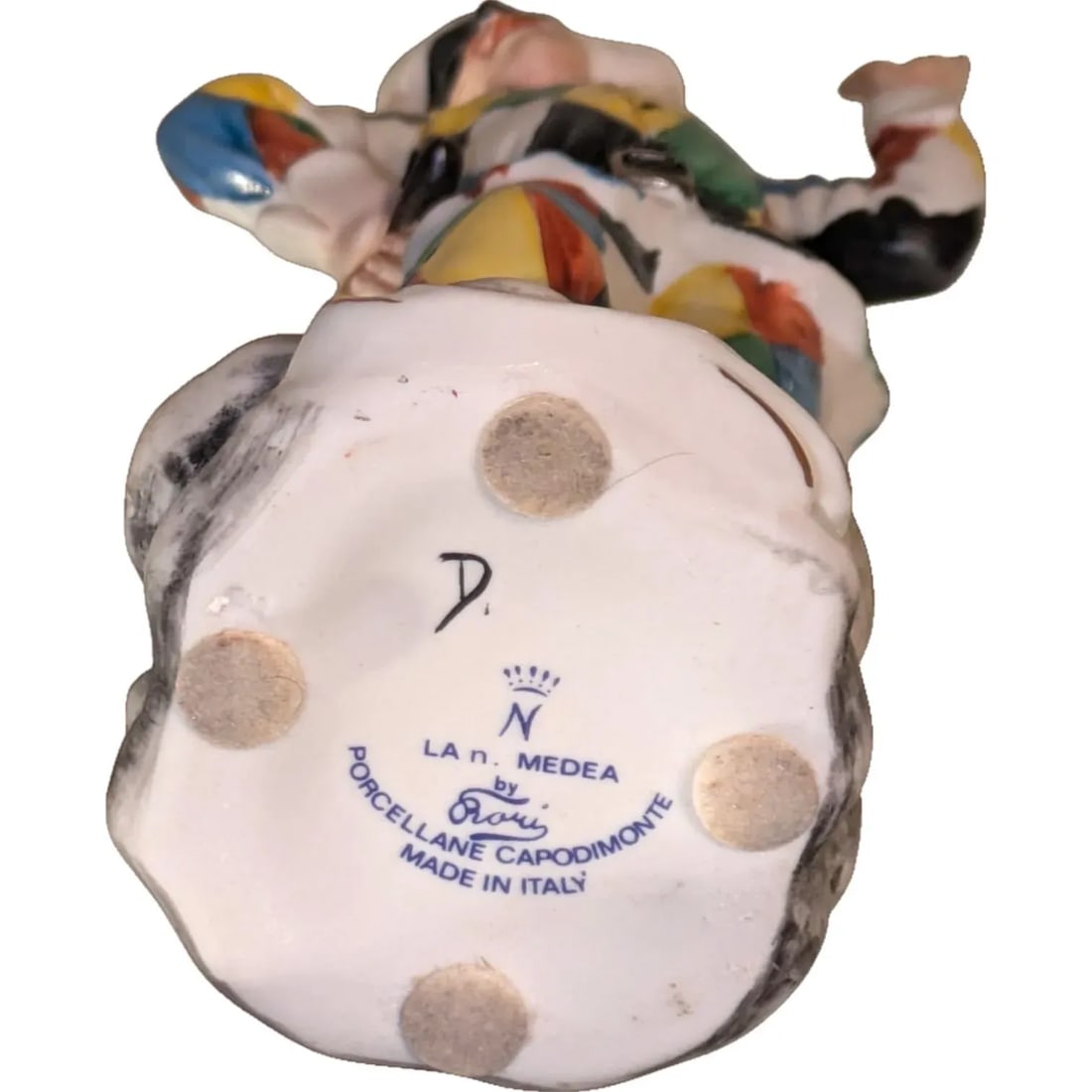 "Masked Jester" in Capodimonte Porcelain Signed "La Medea by Rori" Napoli Italy 1960-1970s - 7