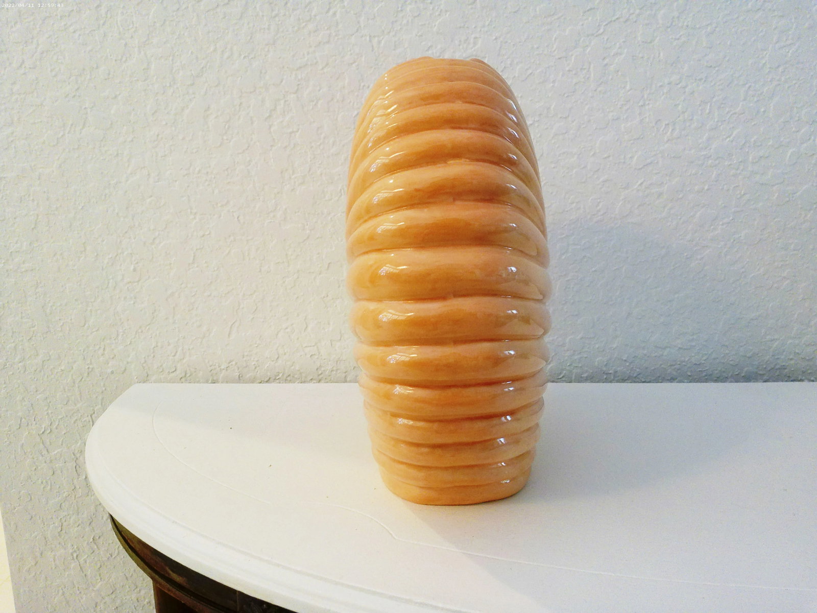 1980s Art Deco Design Peach Vase - 2