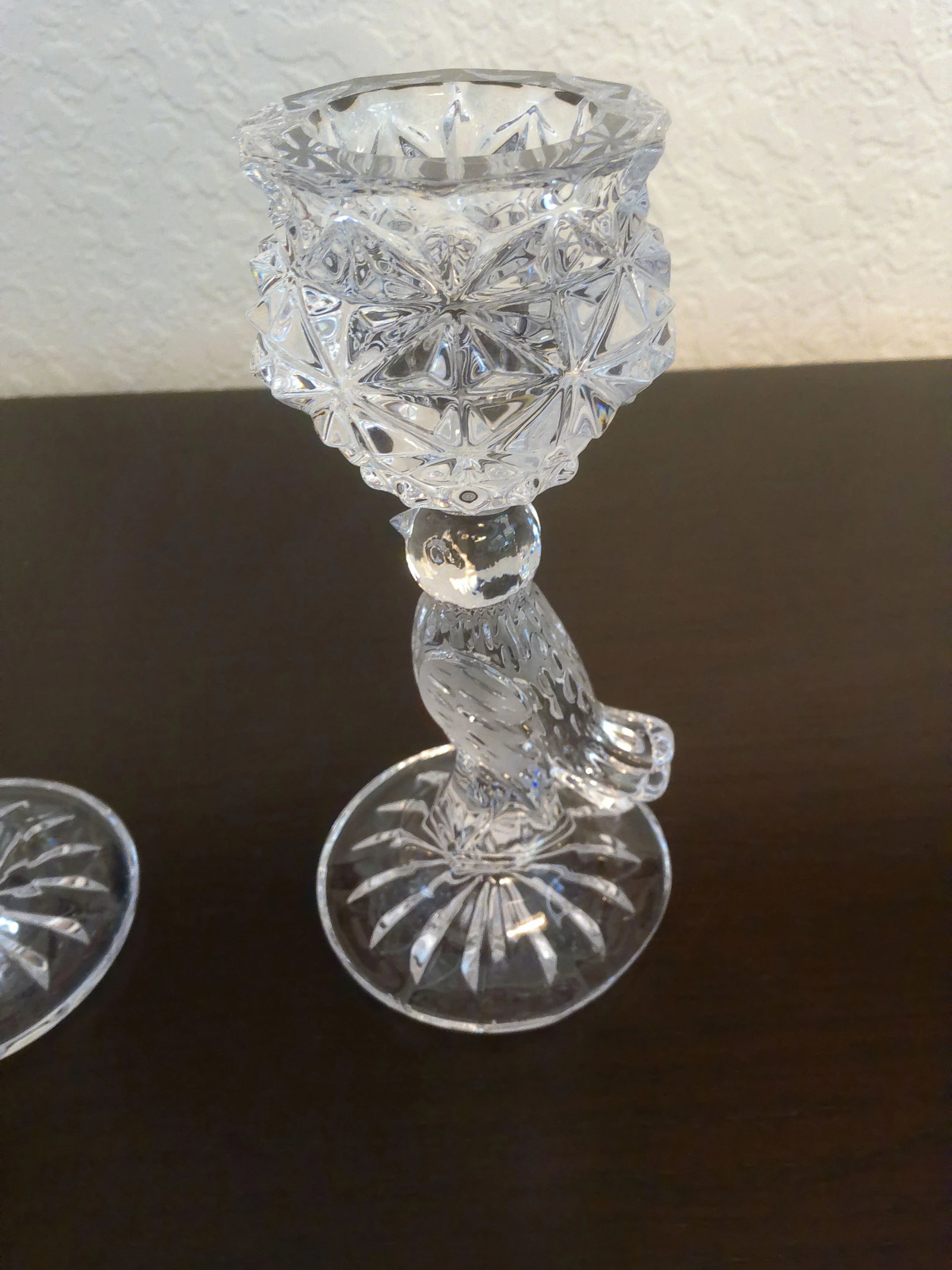 1970s German Hofbauer Crystal Bird Candle Holders, a Pair - 3