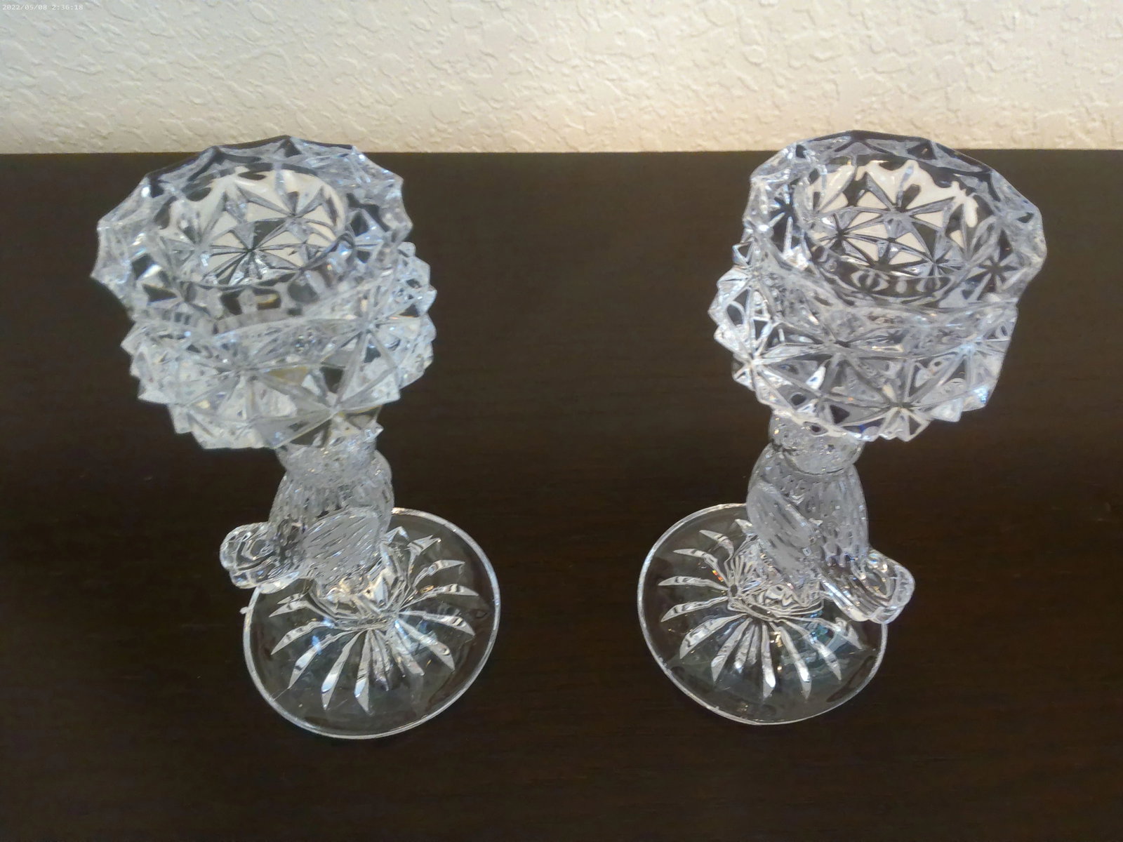 1970s German Hofbauer Crystal Bird Candle Holders, a Pair - 4