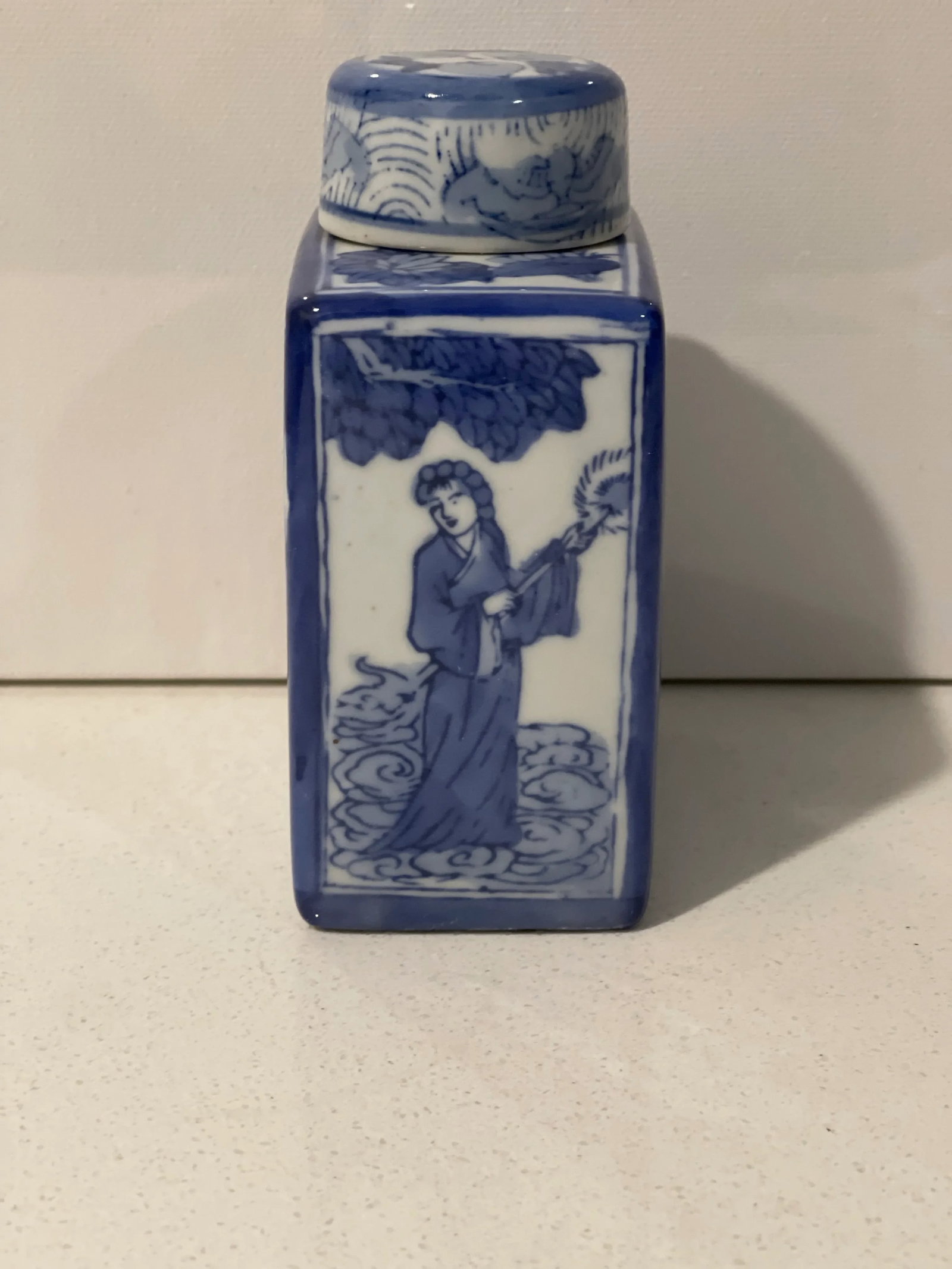 Early 20th Century Antique Chinese Export Porcelain Tea Caddy - 4
